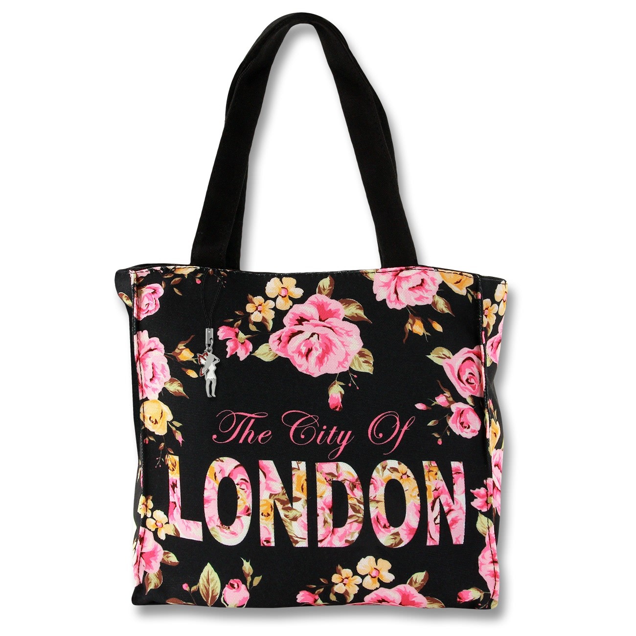 Henkeltasche Canvas schwarz pink Damentasche Robin Ruth OTG206S
