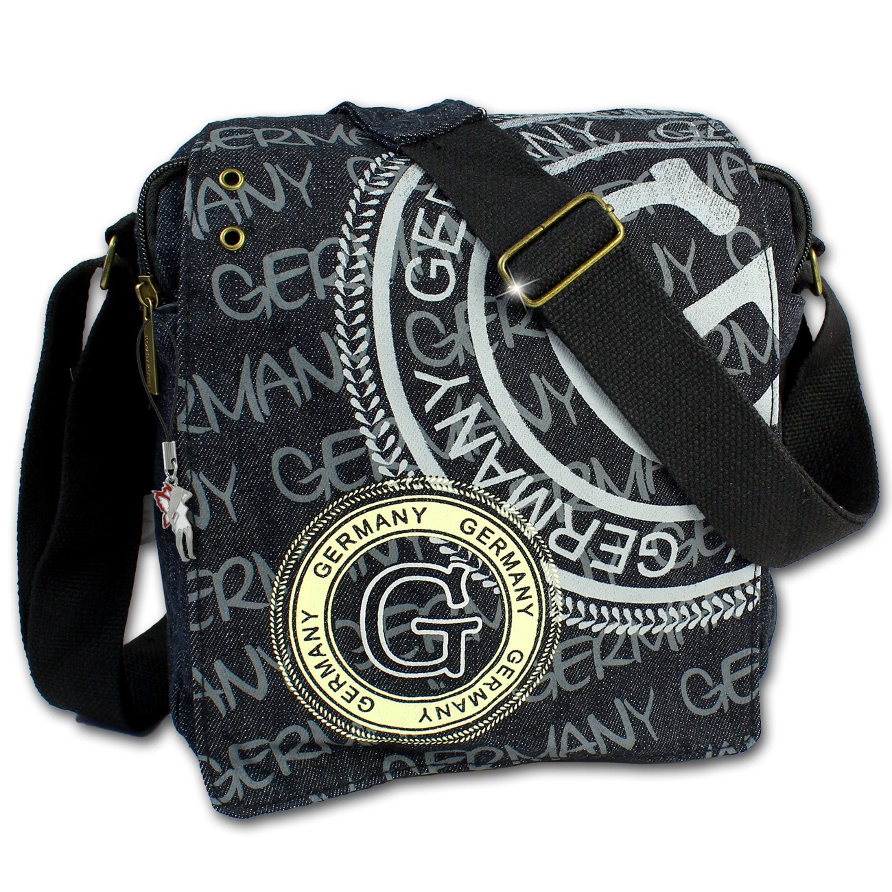 Robin Ruth Baumwolle schwarz/silber Umschlagtasche OTG2071S
