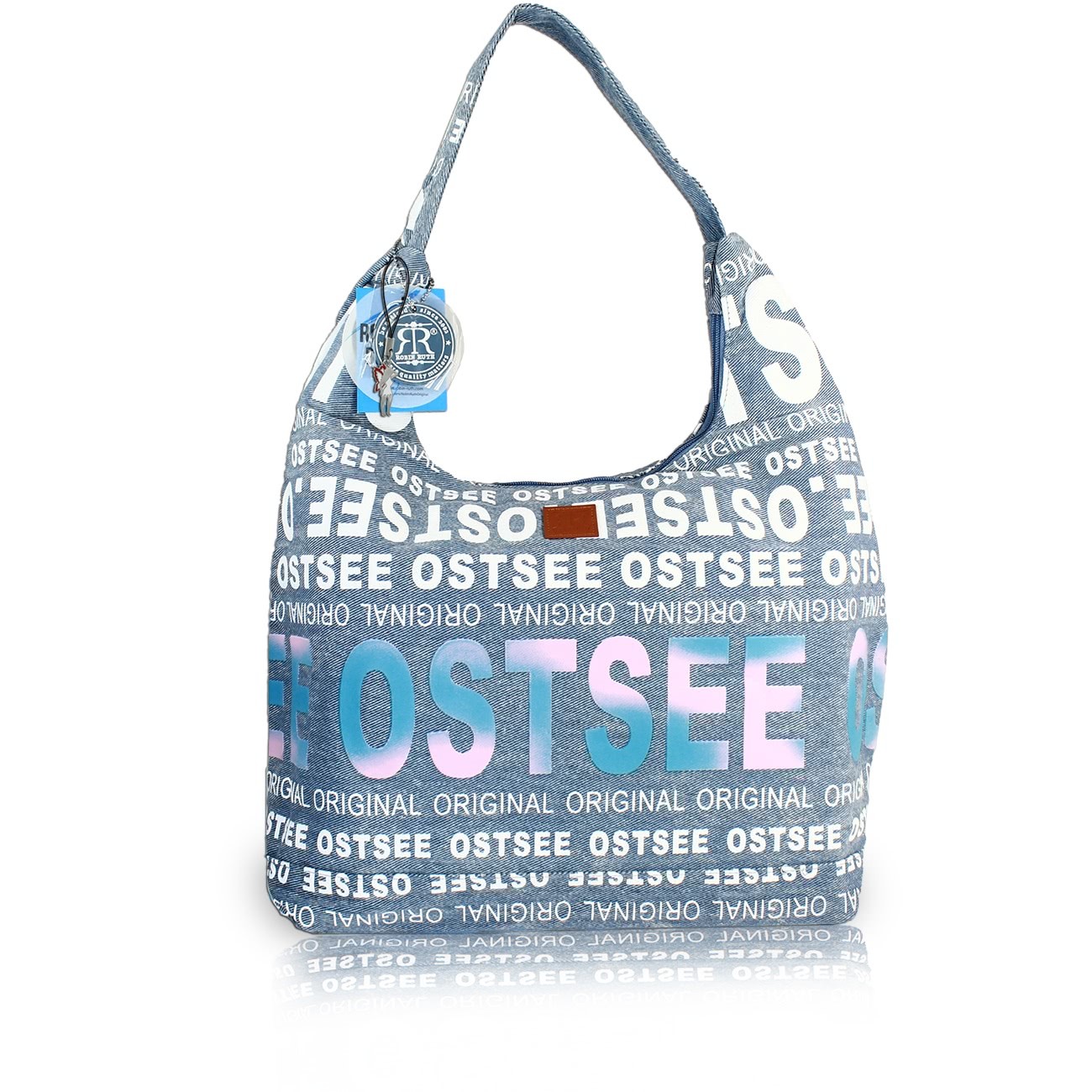 Robin Ruth Ostsee Schultertasche Shopper Baumwolle blau weiß rosa OTG2103B