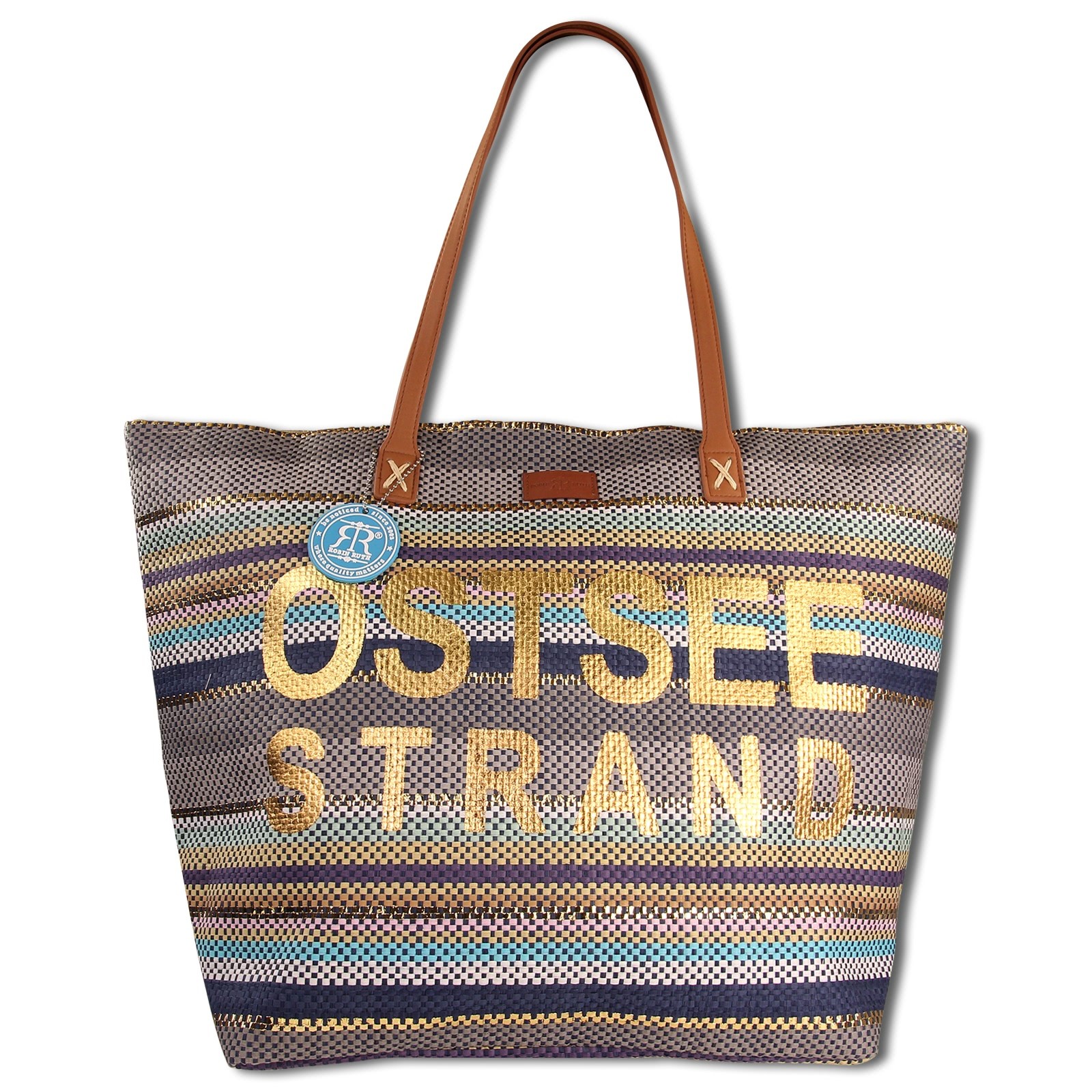 Robin Ruth Strandtasche Papier blau gold OTG5105B