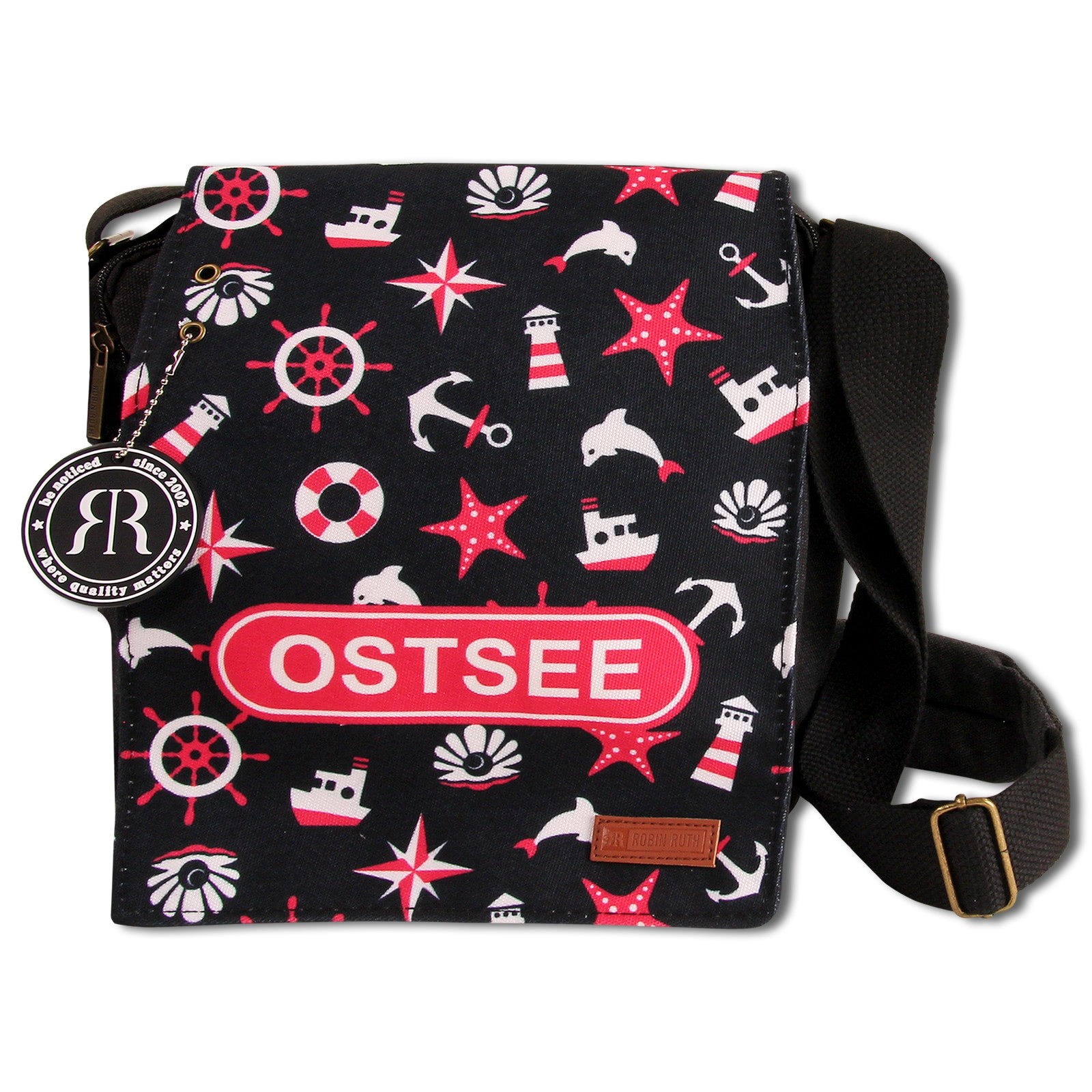 Robin Ruth Baumwolle Polyester schwarz rot OTG5109S