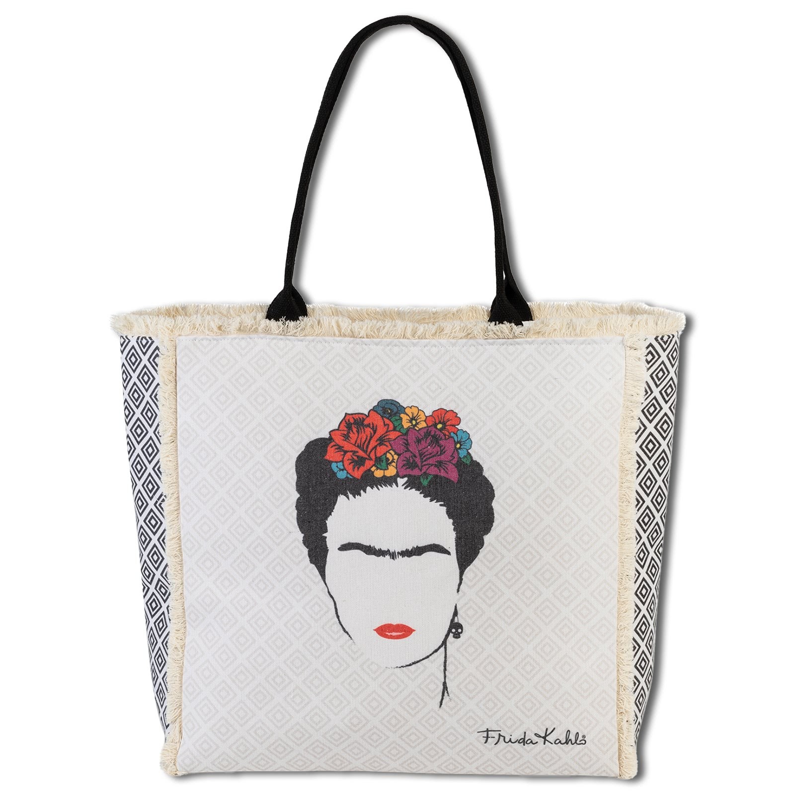 Frida Kahlo Damen Henkeltasche Canvas Tasche natur, schwarz OTI800N