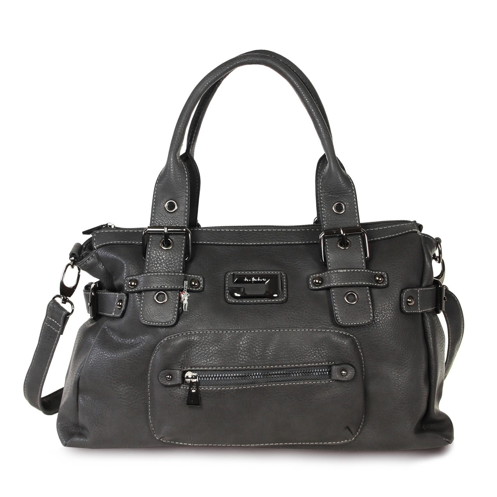 grau Kunstleder Damen Henkeltasche Jennifer Jones OTJ103K