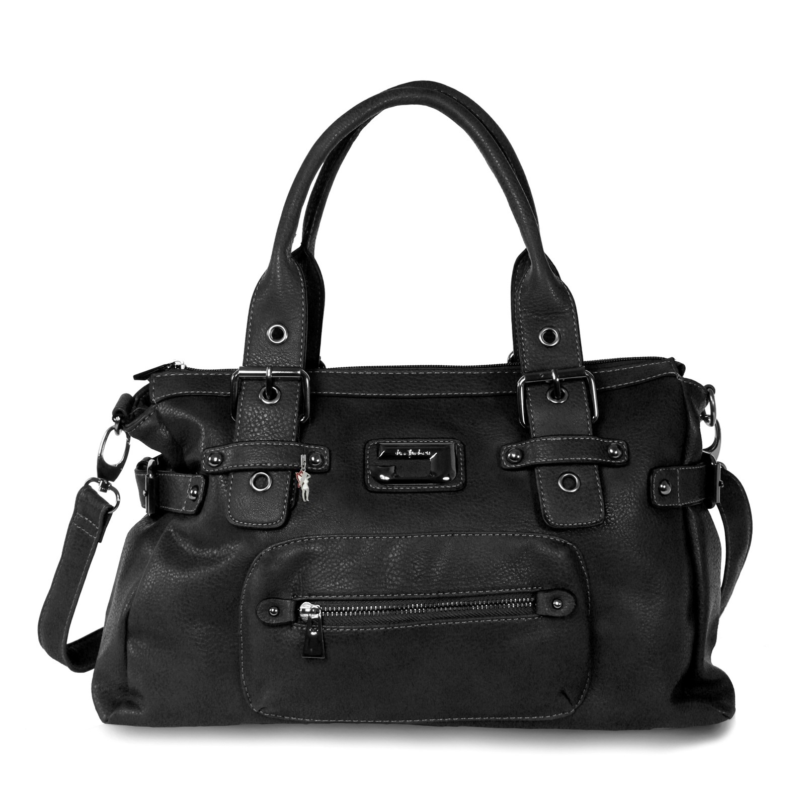 Kunstleder schwarz Damen Henkeltasche Jennifer Jones OTJ103S