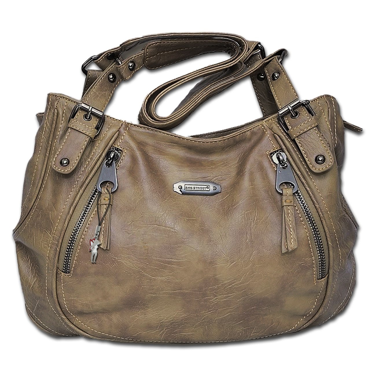 Bag Street , Beuteltasche Handtasche Kunstleder grau OTJ120K