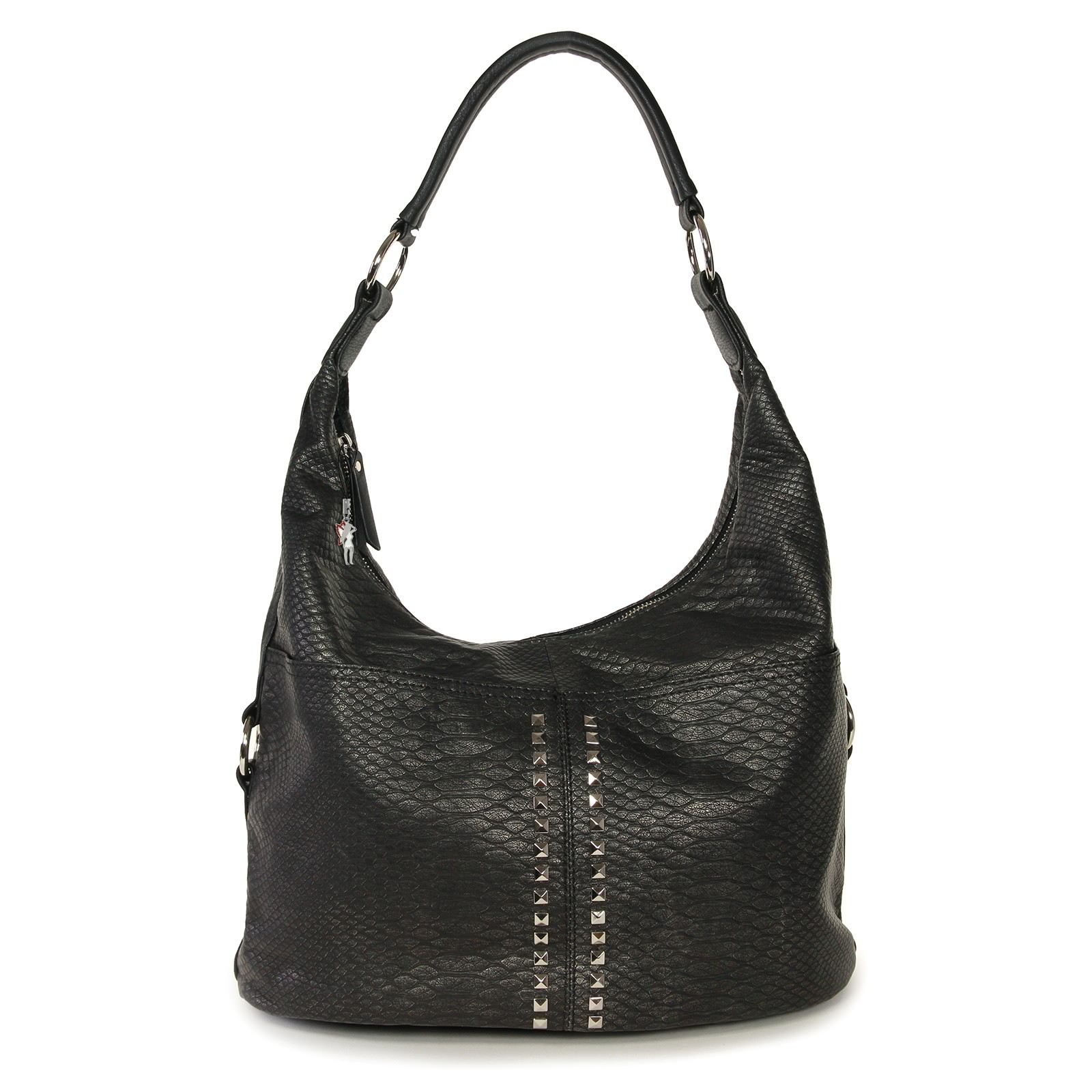 Beuteltasche Kunstleder grau Schultertasche Hobo Bag Jennifer Jones OTJ126K