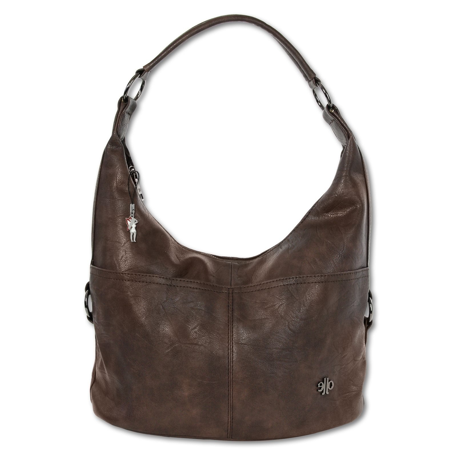 Jennifer Jones Beuteltasche Kunstleder braun Hobo Bag OTJ129N