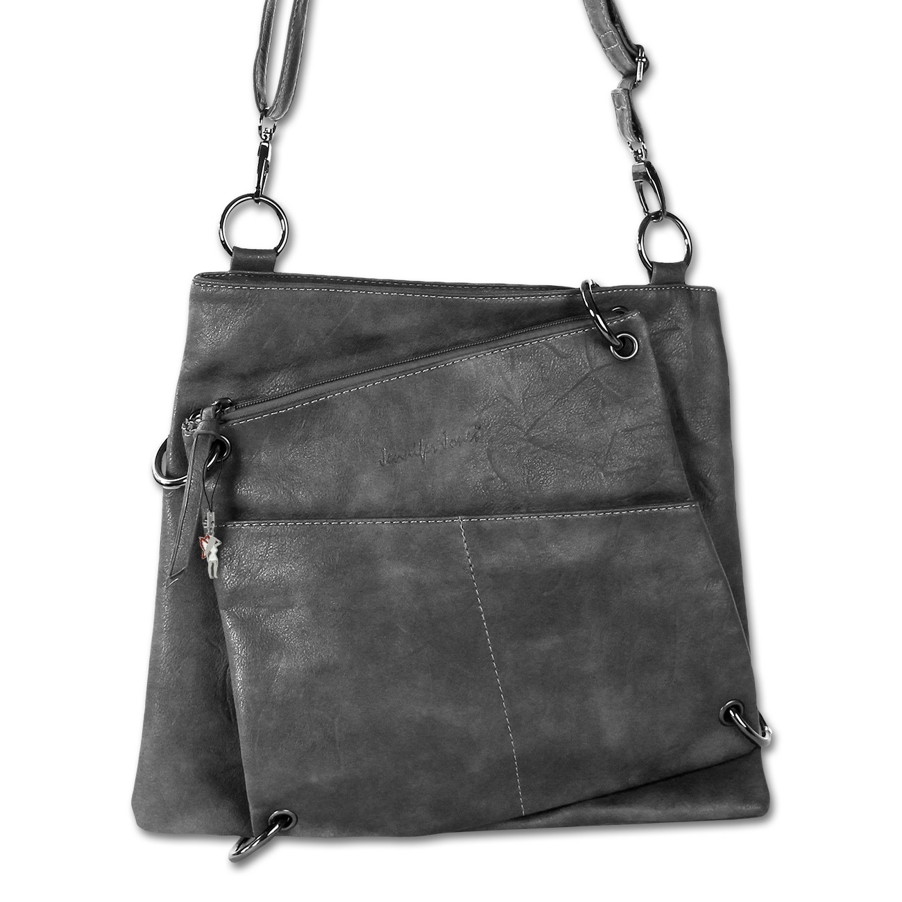 Abendtasche Kunstleder grau Damentasche Jennifer Jones OTJ138K