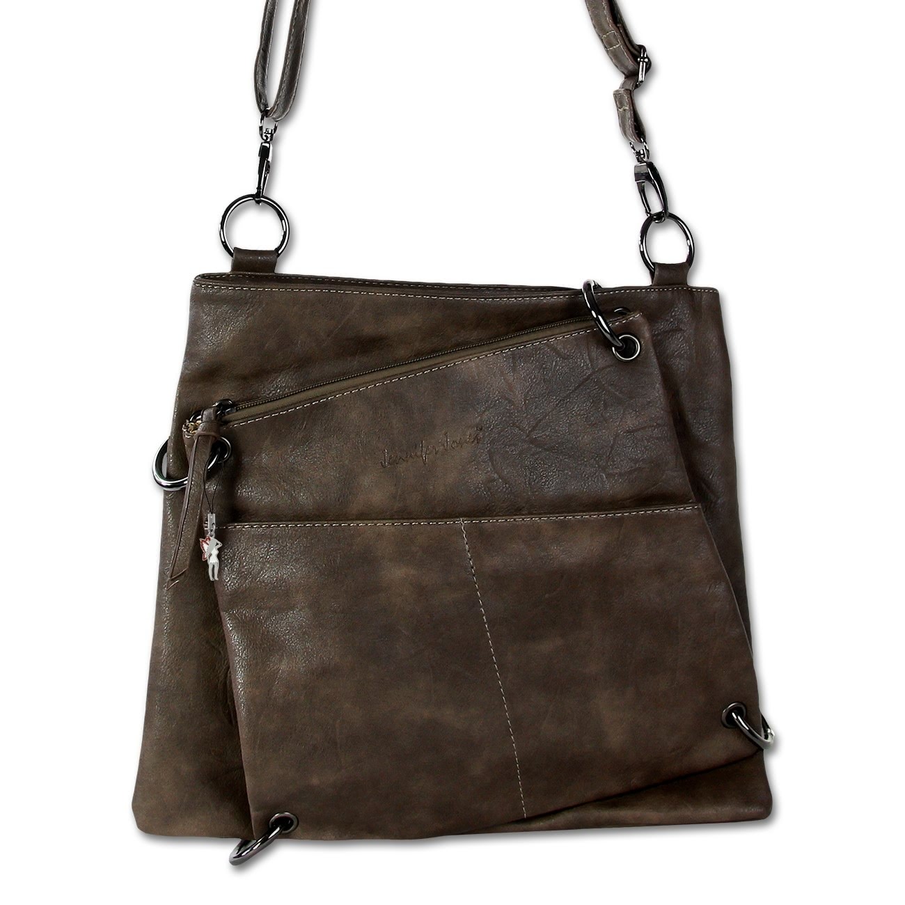 Abendtasche Kunstleder braun Damentasche Jennifer Jones OTJ138N