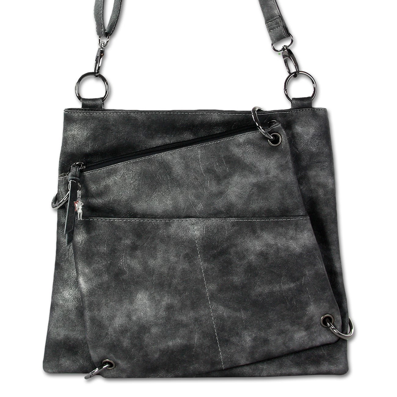 Abendtasche Kunstleder schwarz Damentasche Jennifer Jones OTJ138S