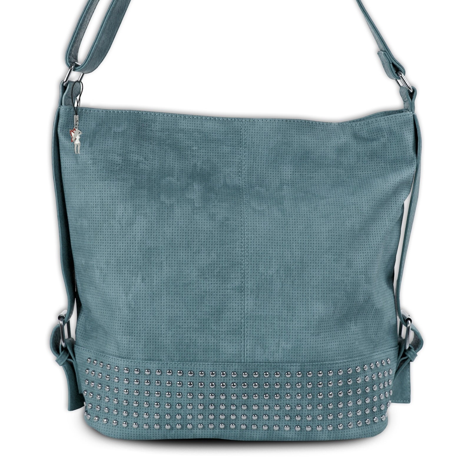 Jennifer Jones Umhängetasche Schultertasche Kunstleder blau Shopper OTJ143B