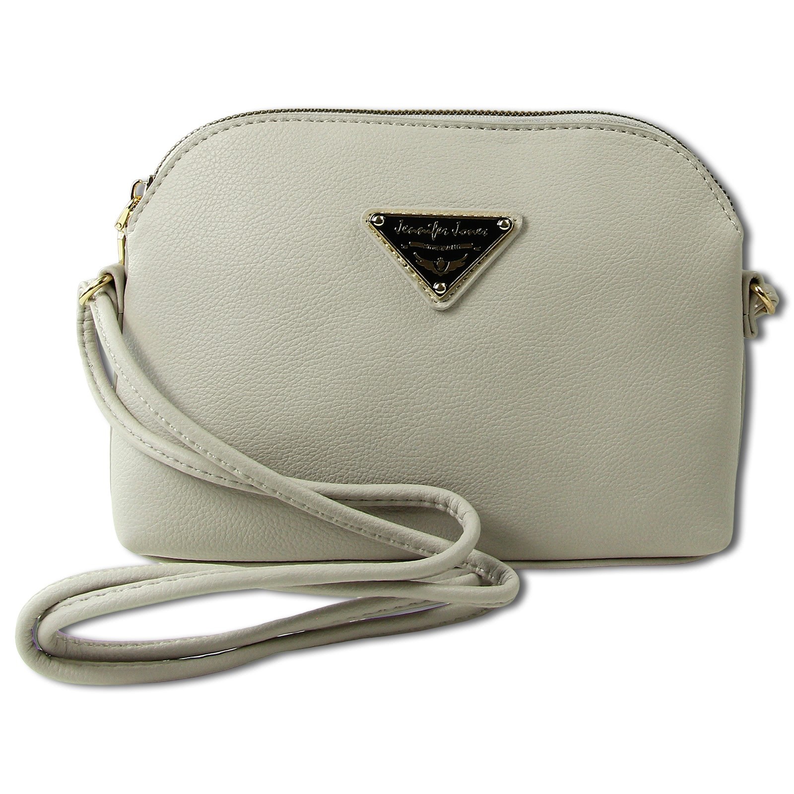 Jennifer Jones Abendtasche Kunstleder hellgrau Handtasche OTJ144K