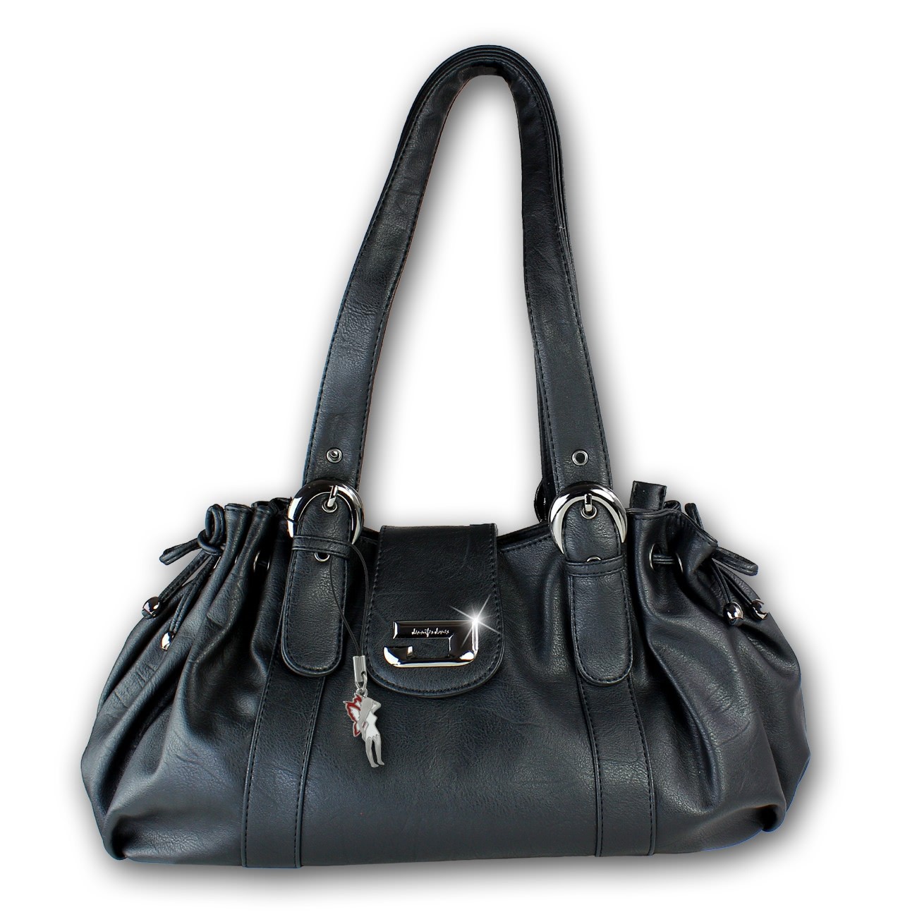 Jennifer Jones Tasche Kunstleder schwarz Modische Damenhandtasche OTJ1450S