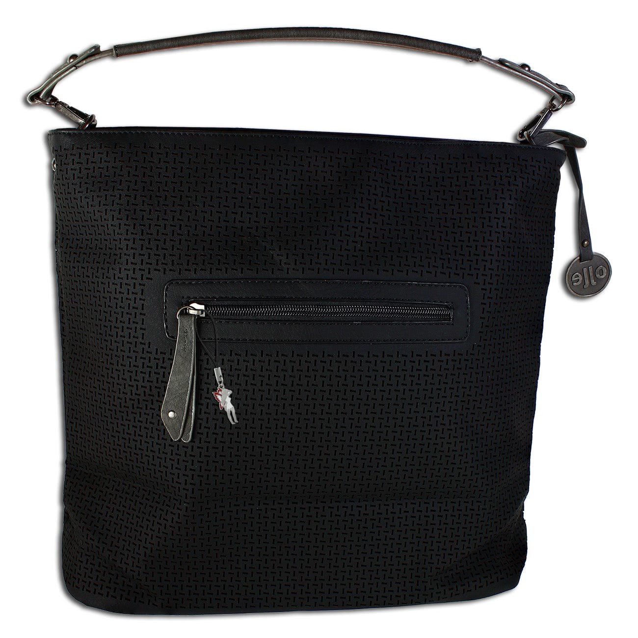 Jennifer Jones Cut Out schwarz Handtasche Damen Kunstleder OTJ145S