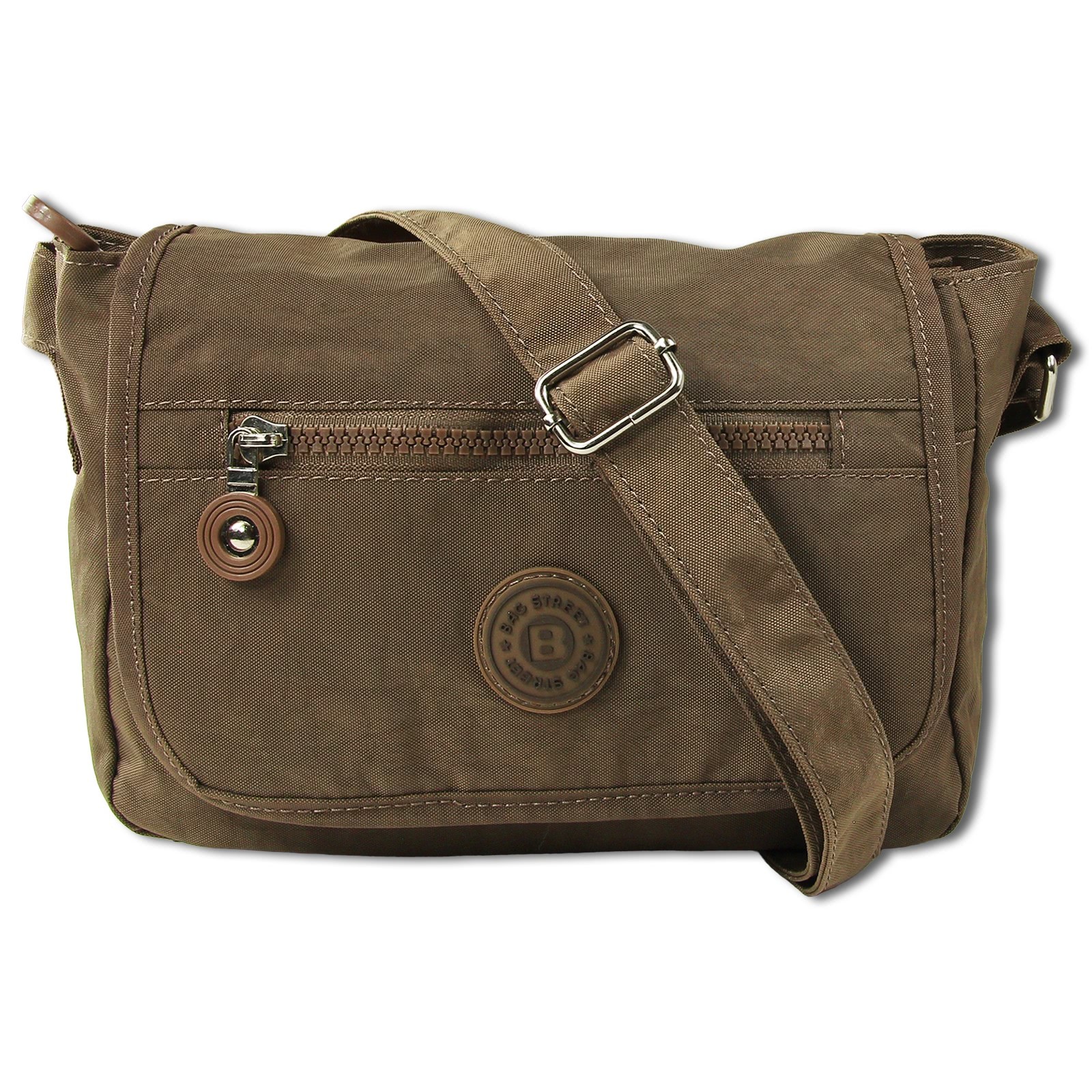 Bag Street Nylon Umhängetasche braun Damen Tasche OTJ201N
