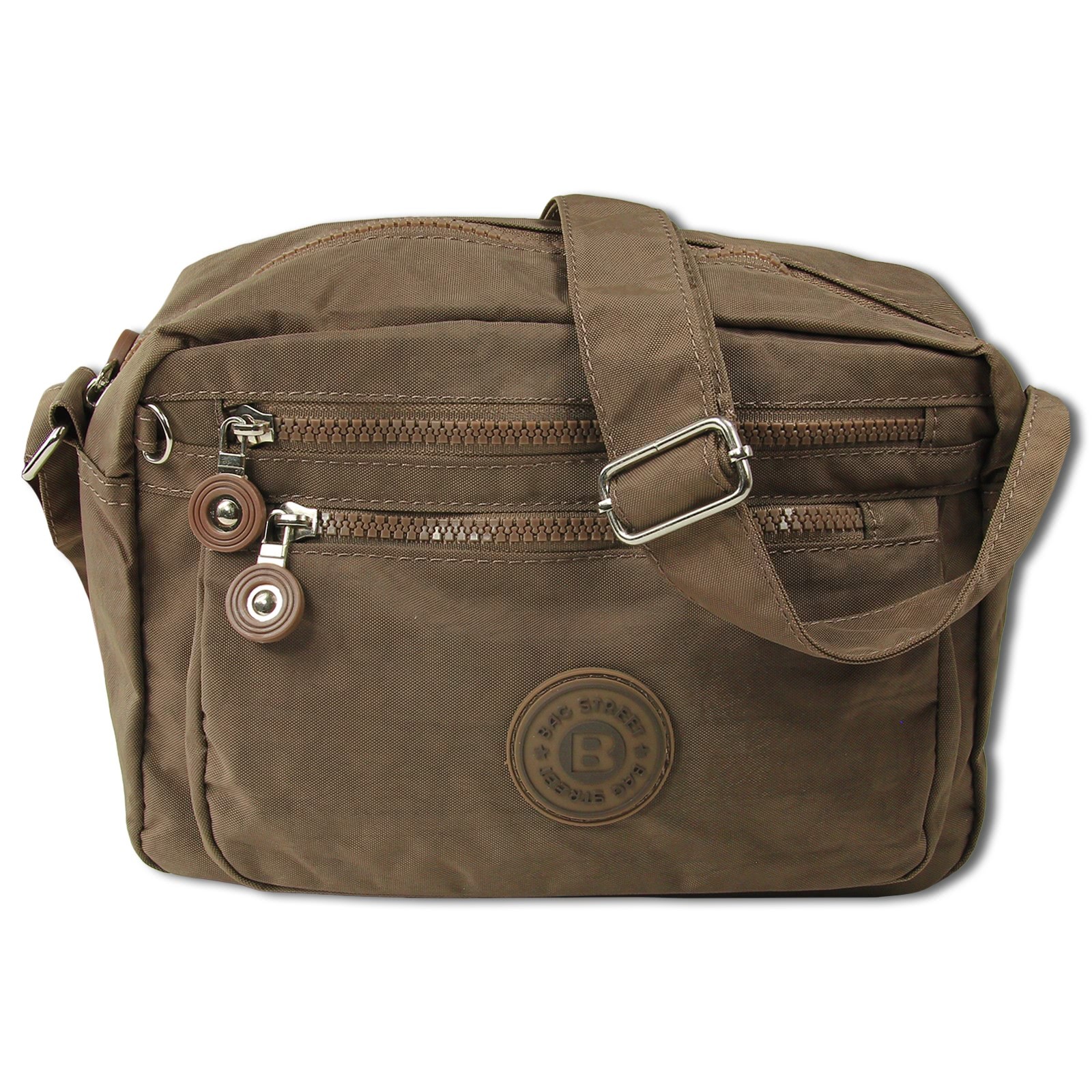Bag Street Nylon Umhängetasche braun Damen Tasche OTJ202N
