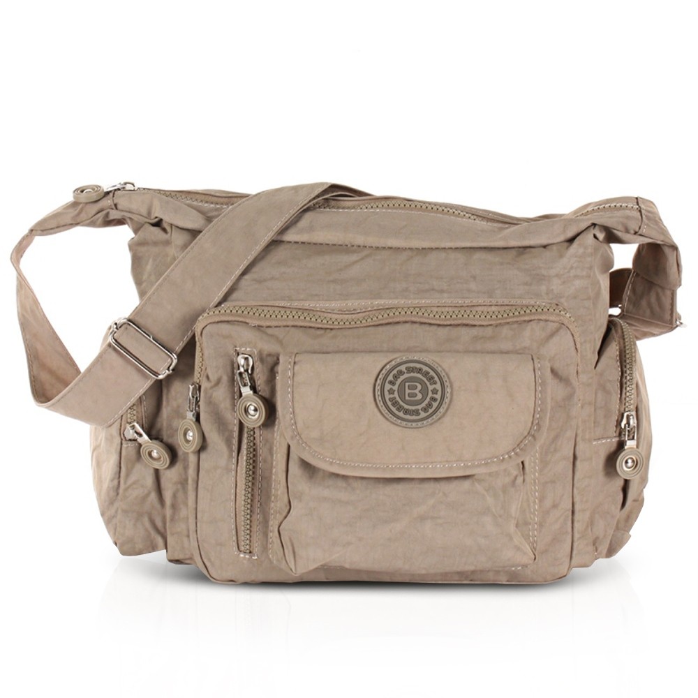 Bag Street Damen beige Nylon-Damenhandtasche OTJ204N