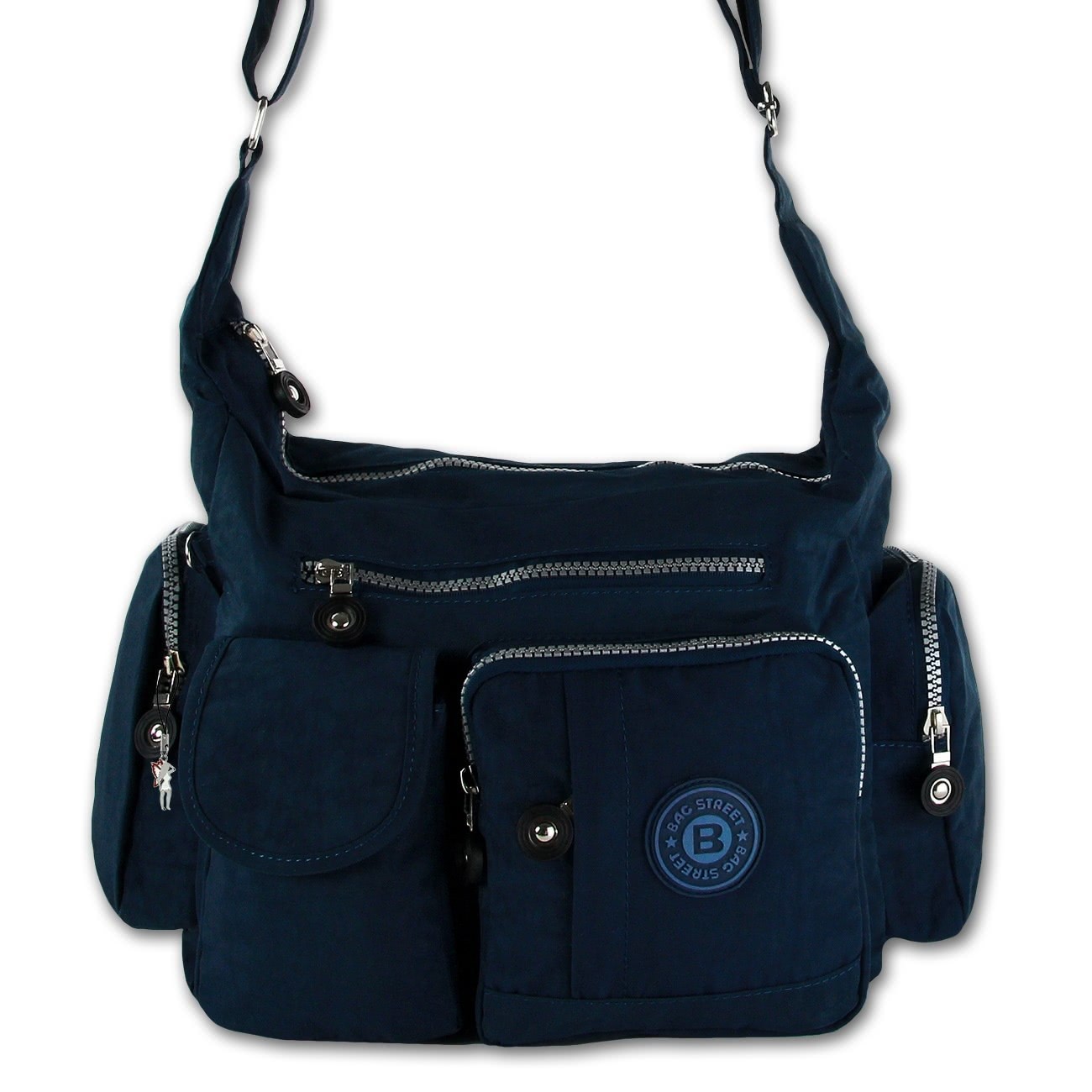 Bag Street Schultertasche Nylon navy Damen crossover Umhängetasche OTJ205B