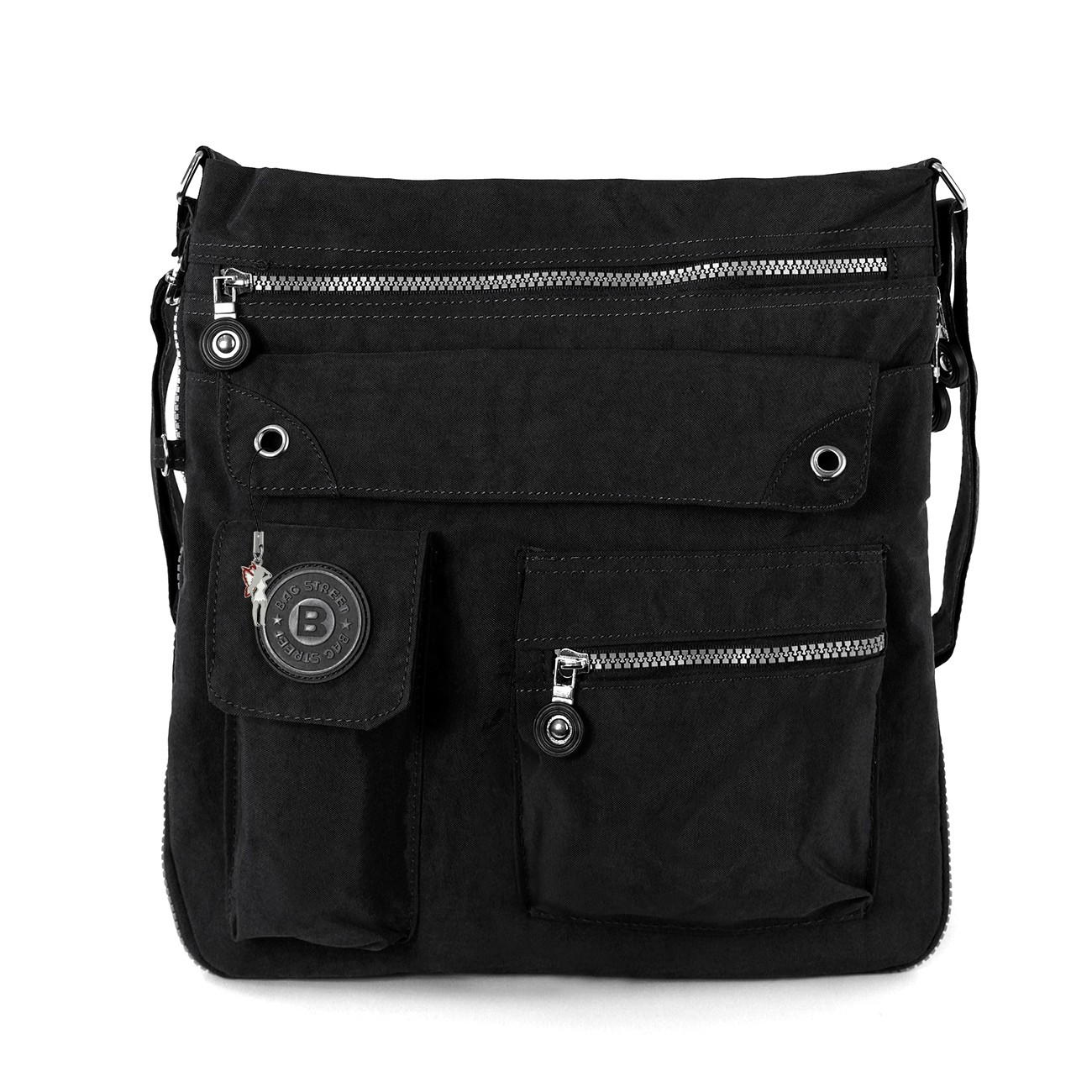 Bag Street Umhängetasche Nylon schwarz Cross-Body Schultertasche OTJ206S