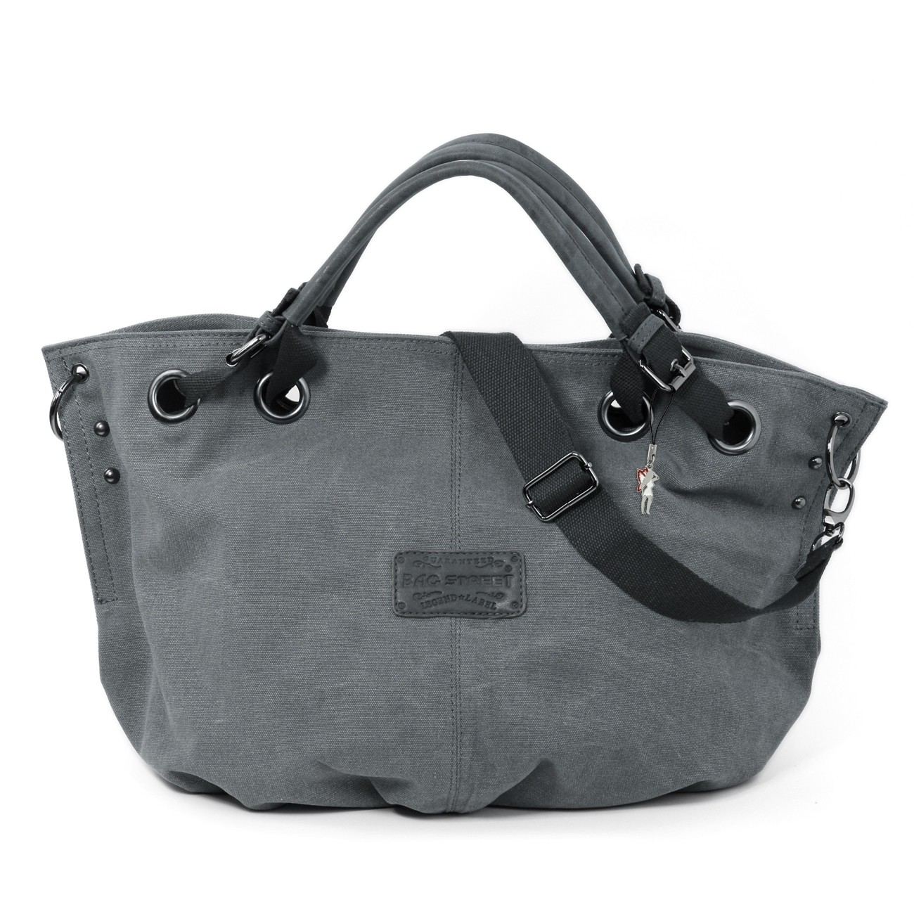 Beuteltasche Canvas grau Damen Hobo Shopper Handtasche Bag Street OTJ213K