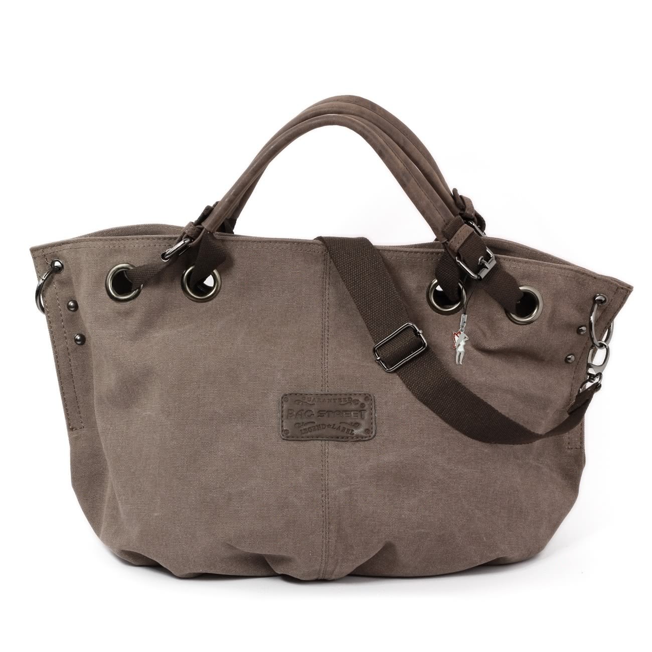 Beuteltasche Canvas braun Damen Hobo Shopper Handtasche Bag Street OTJ213N