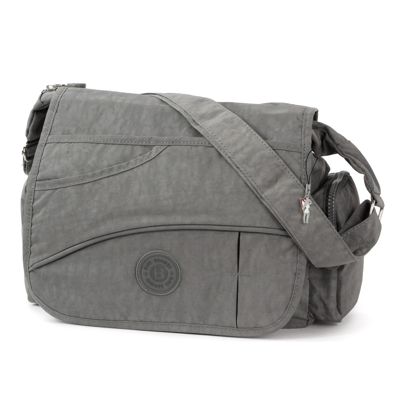Bag Street Nylon grau Modische Überschlagtasche Crossover OTJ214K