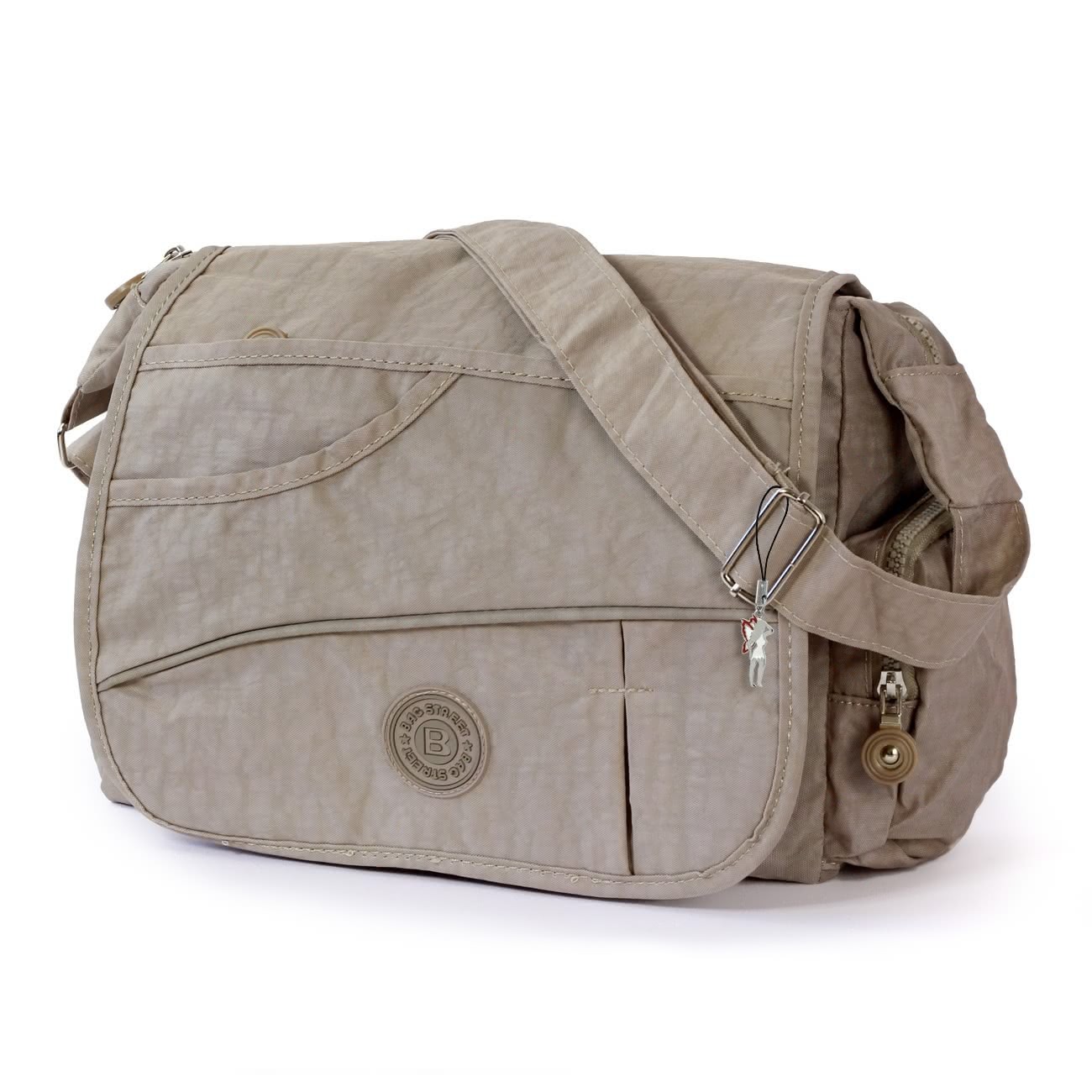 Bag Street Nylon grau Modische Überschlagtasche Crossover OTJ214L