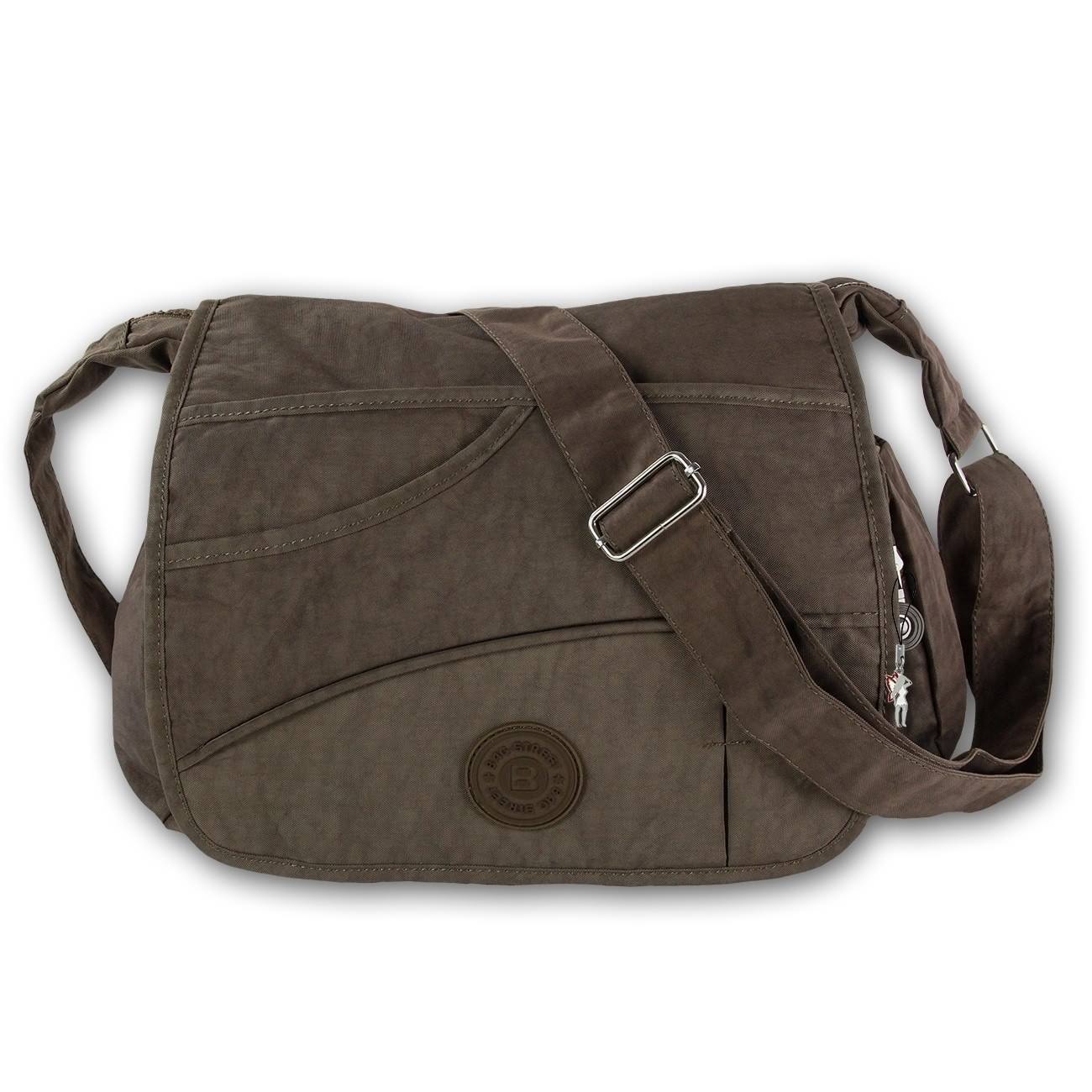Nylon braun Damen crossbody Überschlagtasche Bag Street OTJ214N