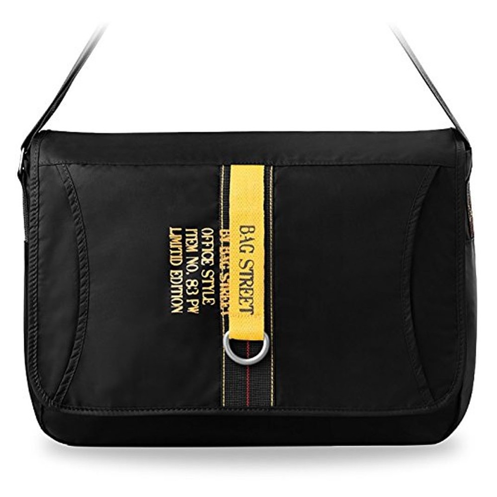 Bag Street Umhängetasche Synthetik schwarz Sportliche Überschlagtasche OTJ228S