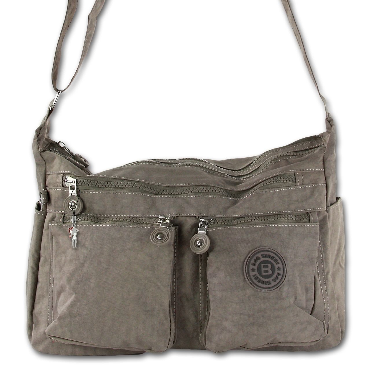 Nylon stone braun Damen crossbody Tasche Bag Street OTJ231L