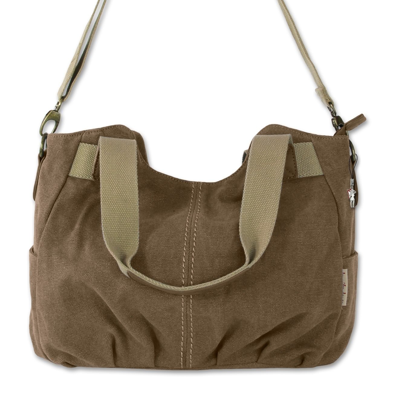 Henkeltasche Canvas braun Damen Tasche Jennifer Jones OTJ233N