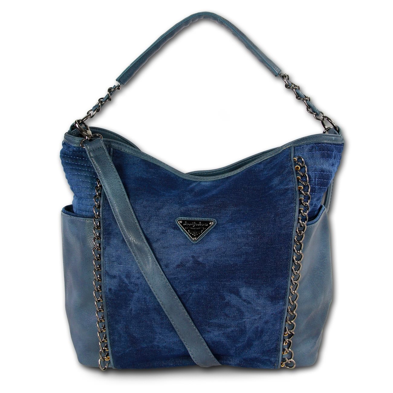 Schultertasche Beuteltasche Baumwolle blau Damen Shopper Jennifer Jones OTJ236B