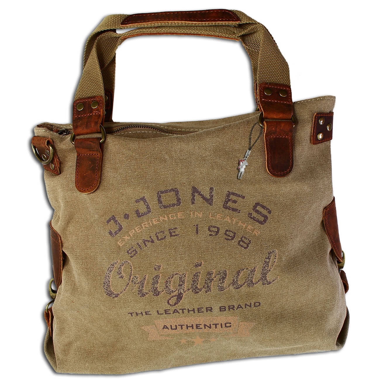 Jennifer Jones Canvas Damen natur mit Lederbesatz OTJ240C
