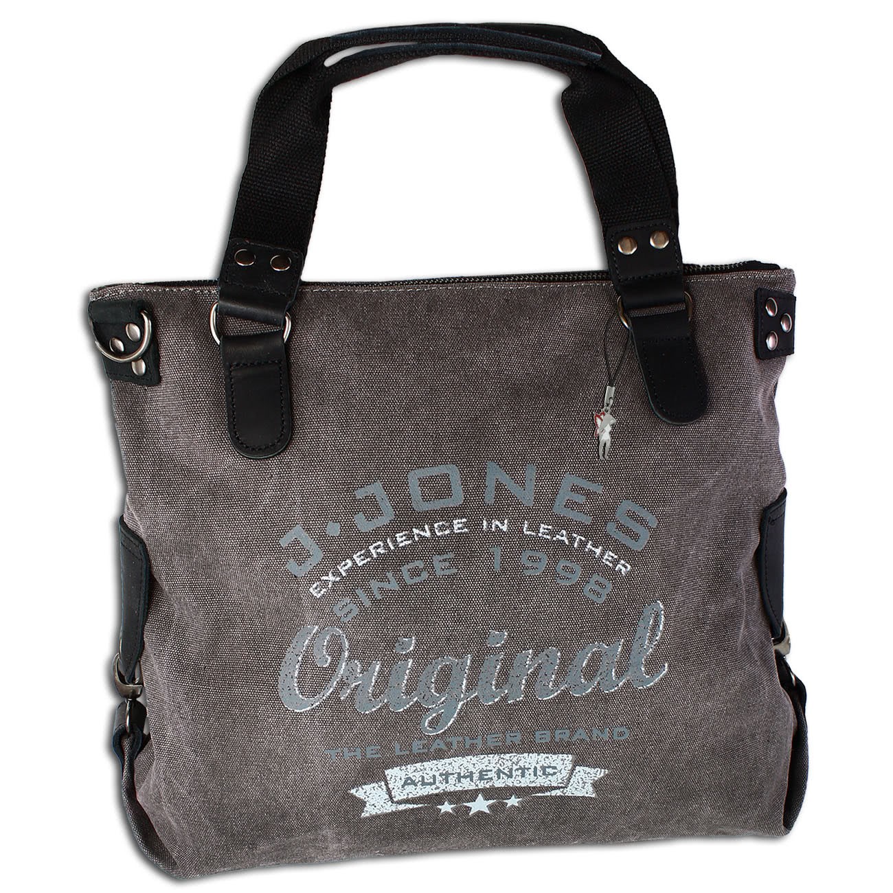 Jennifer Jones Canvas Damen grau mit Lederbesatz OTJ240K