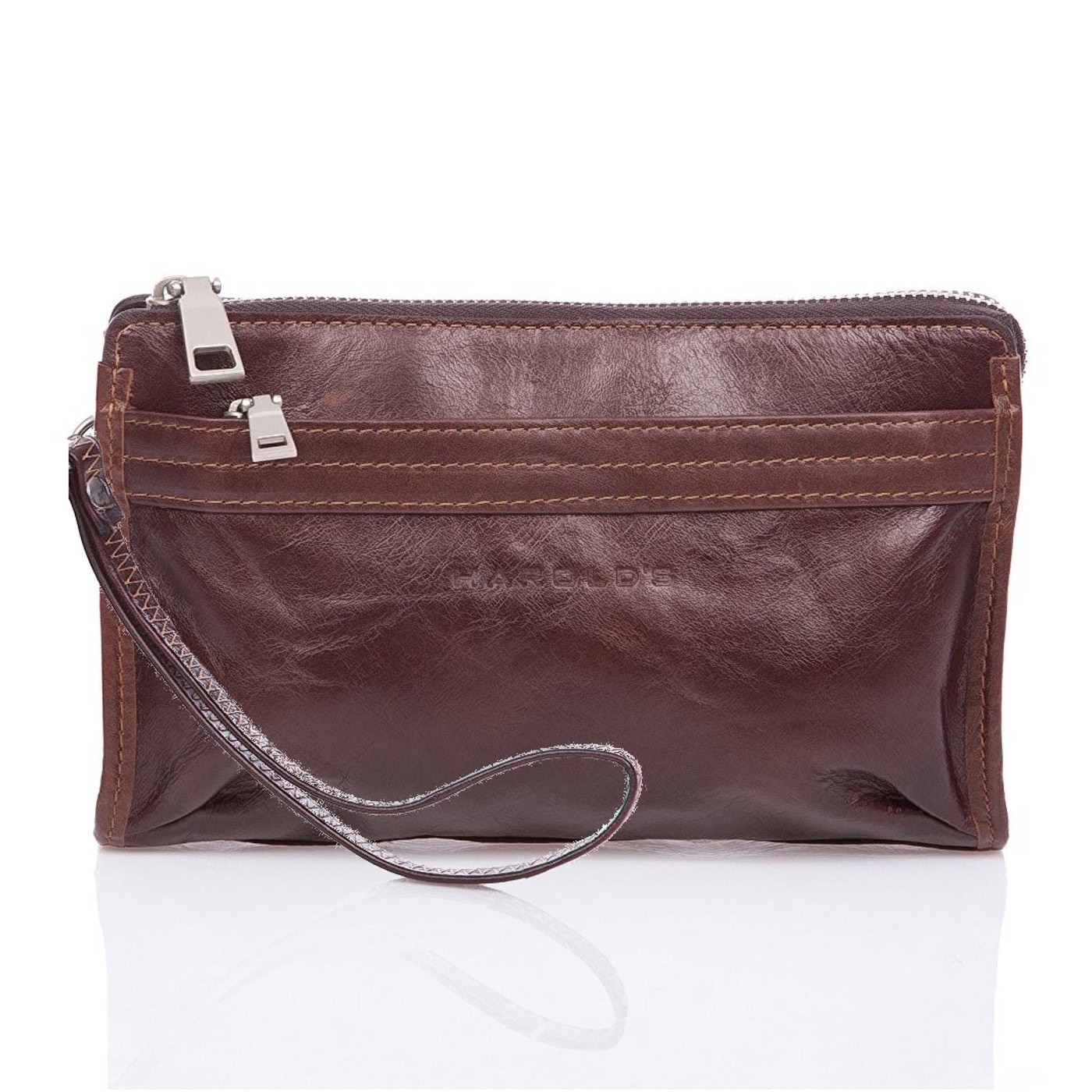 Handgelenktasche Leder braun praktische Herren- Handytasche Harolds OTJ513N