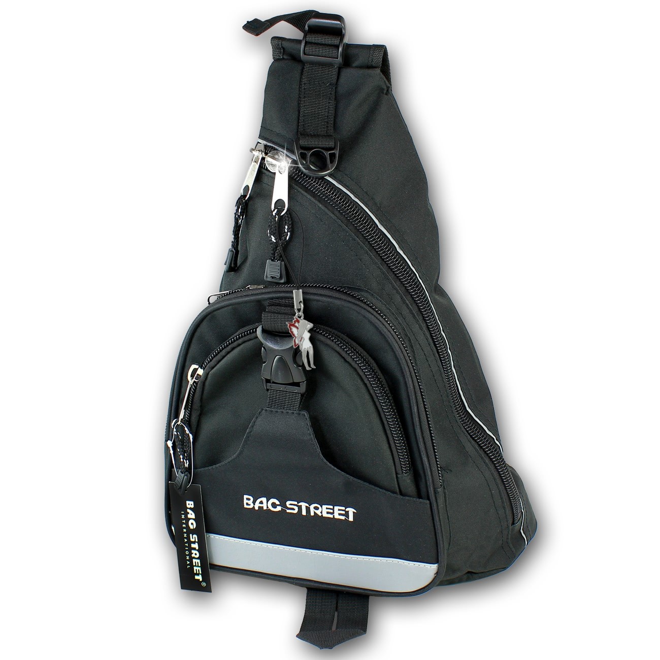 Bag Street Bodybag Nylon schwarz Eingurt-Rucksack Herren Jugend OTJ6570S 