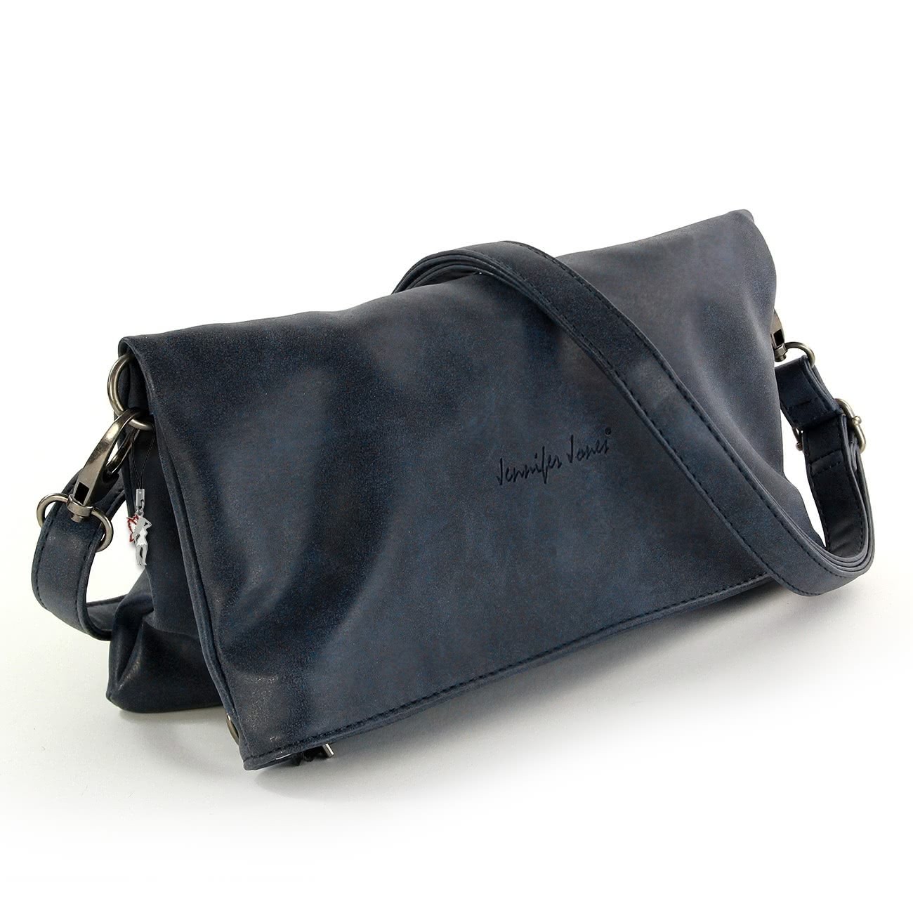 Jennifer Jones 2in1 Clutch Umhängetasche Kunstleder dunkelblau Damen OTJ800B