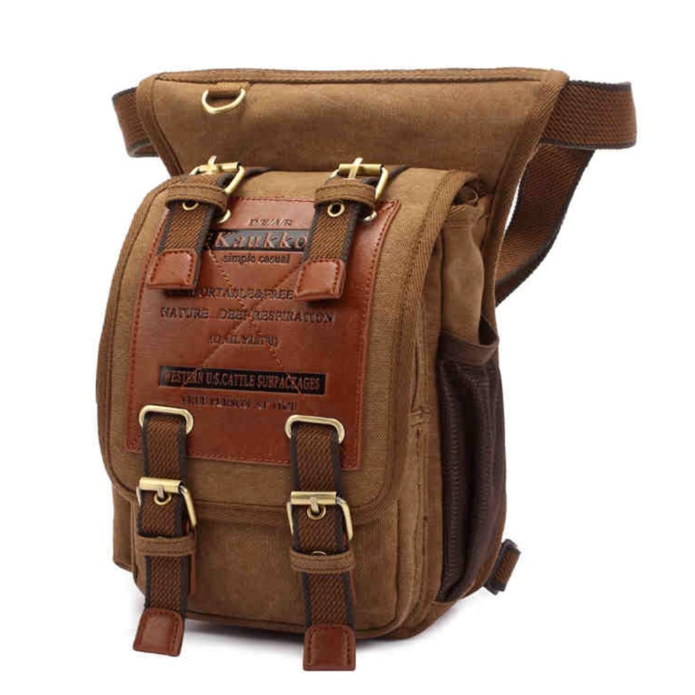 Gürteltasche 3in1 Canvas braun Bauchtasche Hüfttasche OTK201N