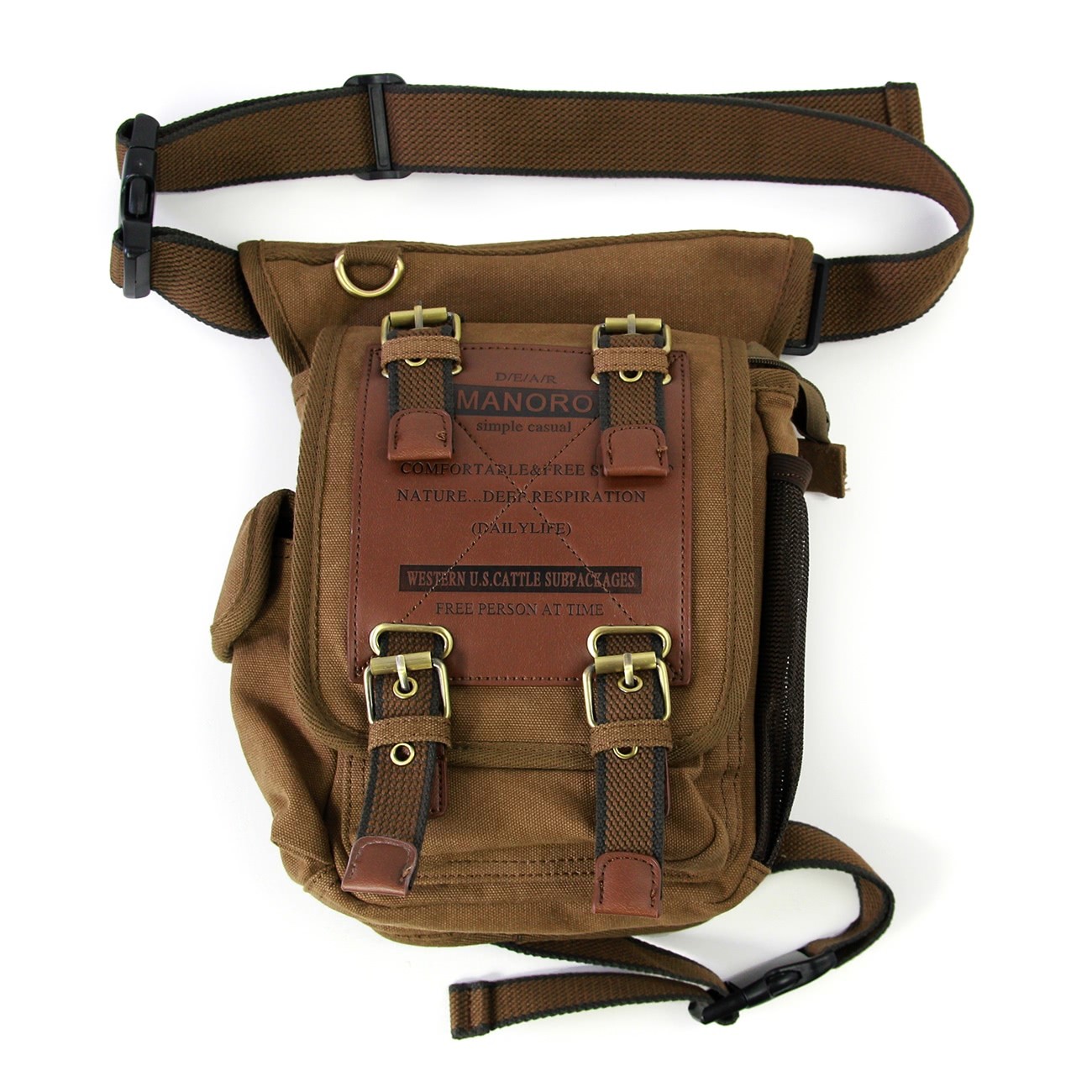 Manoro 2in1 , Gürteltasche Canvas khaki, braun Tasche OTK211N