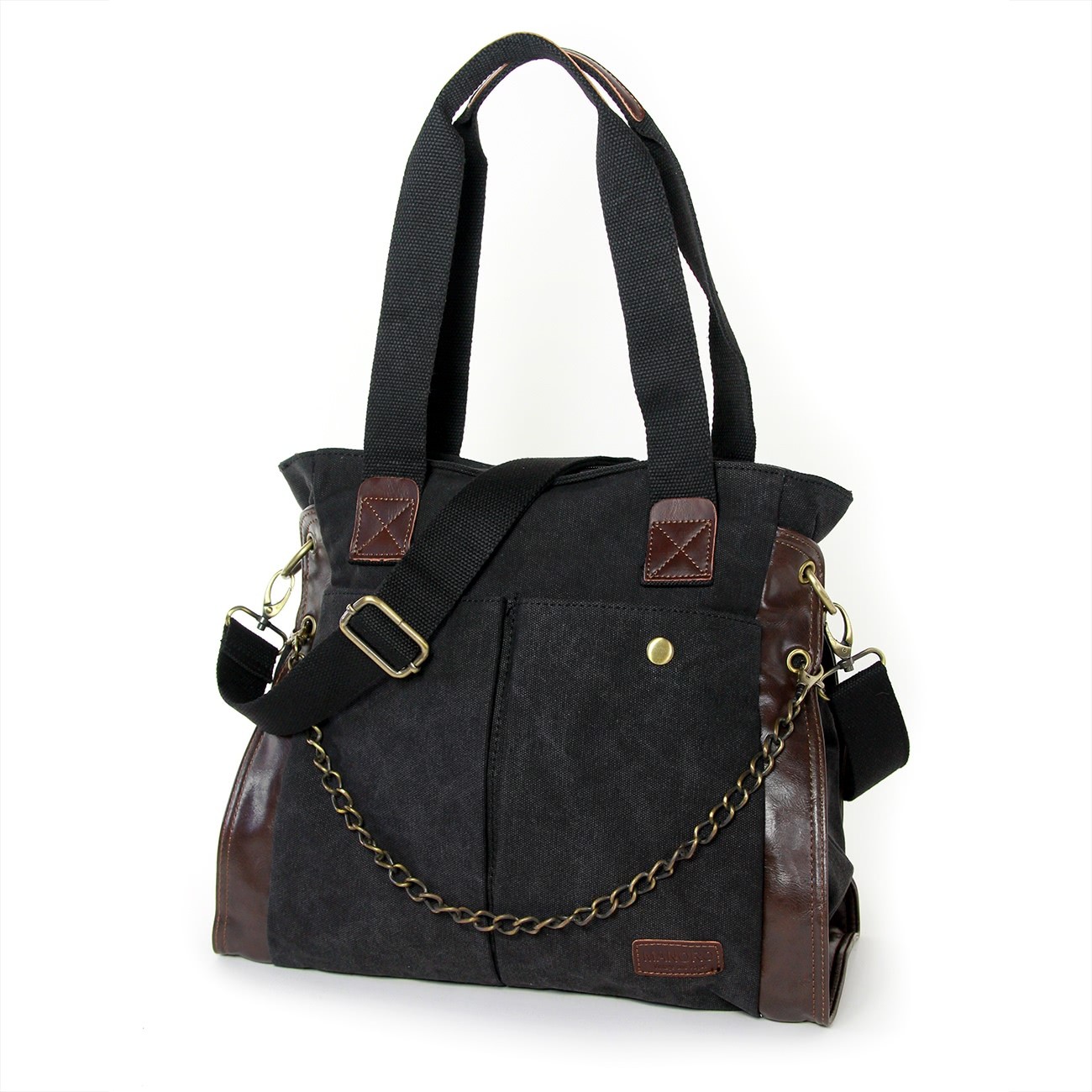 , Henkeltasche Canvas schwarz Damen Handtasche Manoro OTK214S