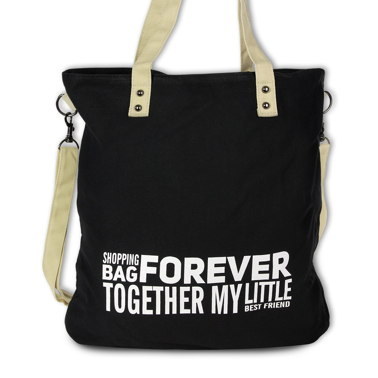 Shopper Canvas schwarz Handtasche Henkeltasche Manoro OTK223S