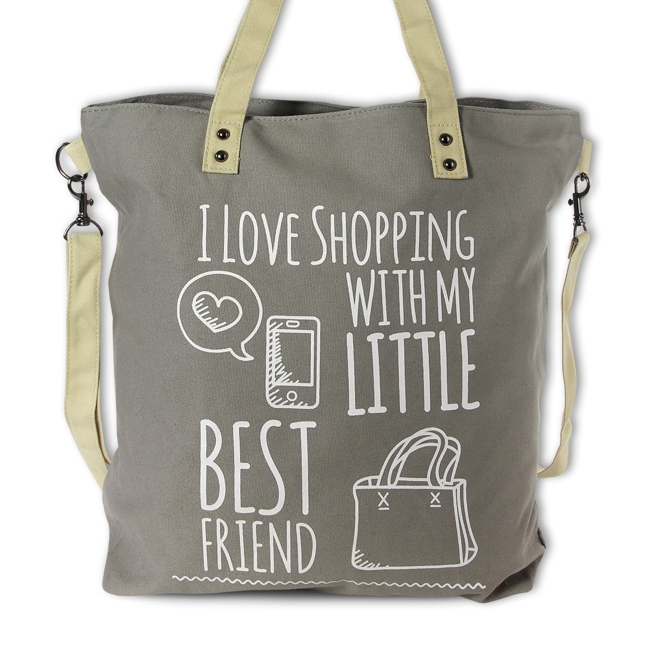 Shopper Canvas grau Handtasche Henkeltasche Manoro OTK224K