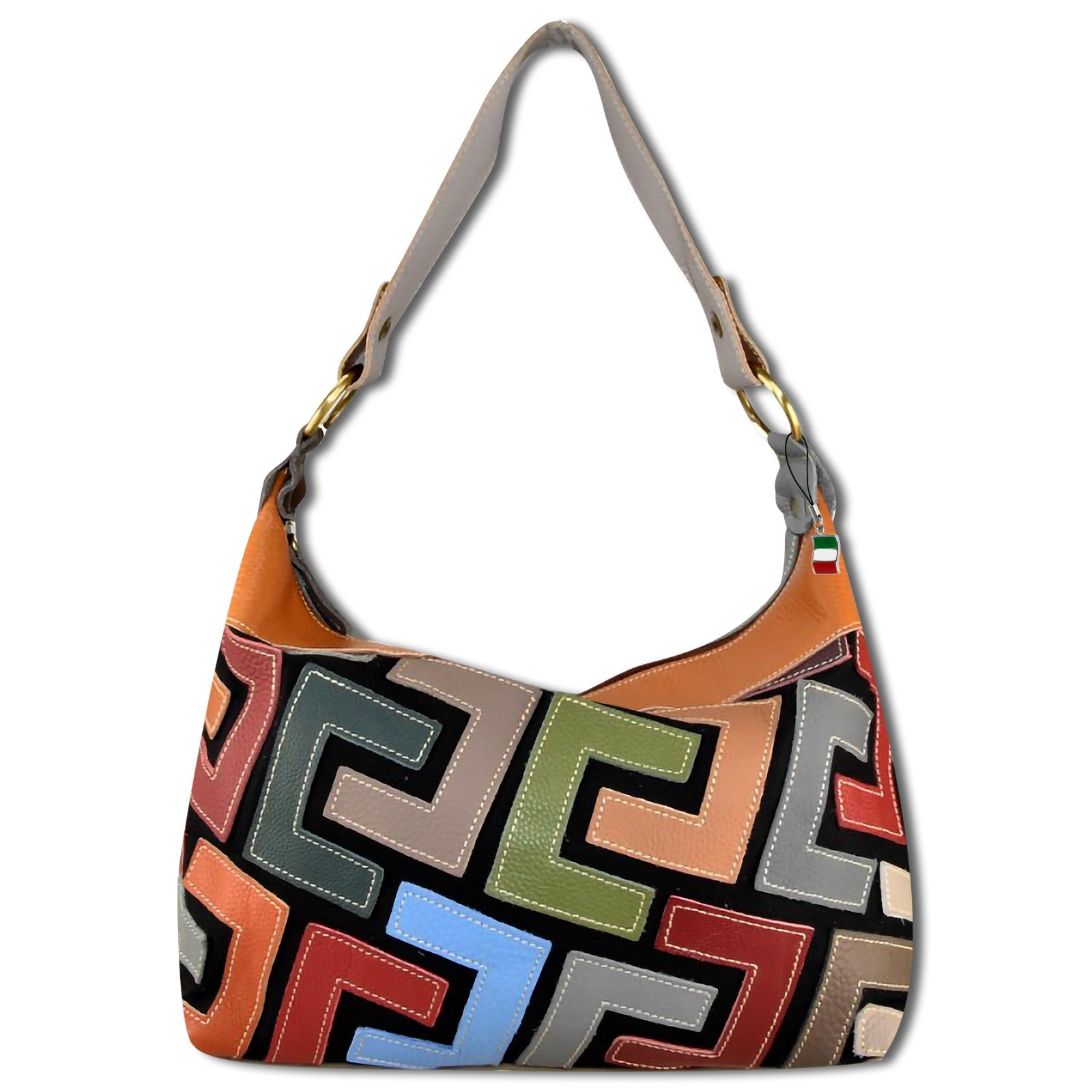 Florence ital. Damen Shopper Echtleder Patchwork OTM101T