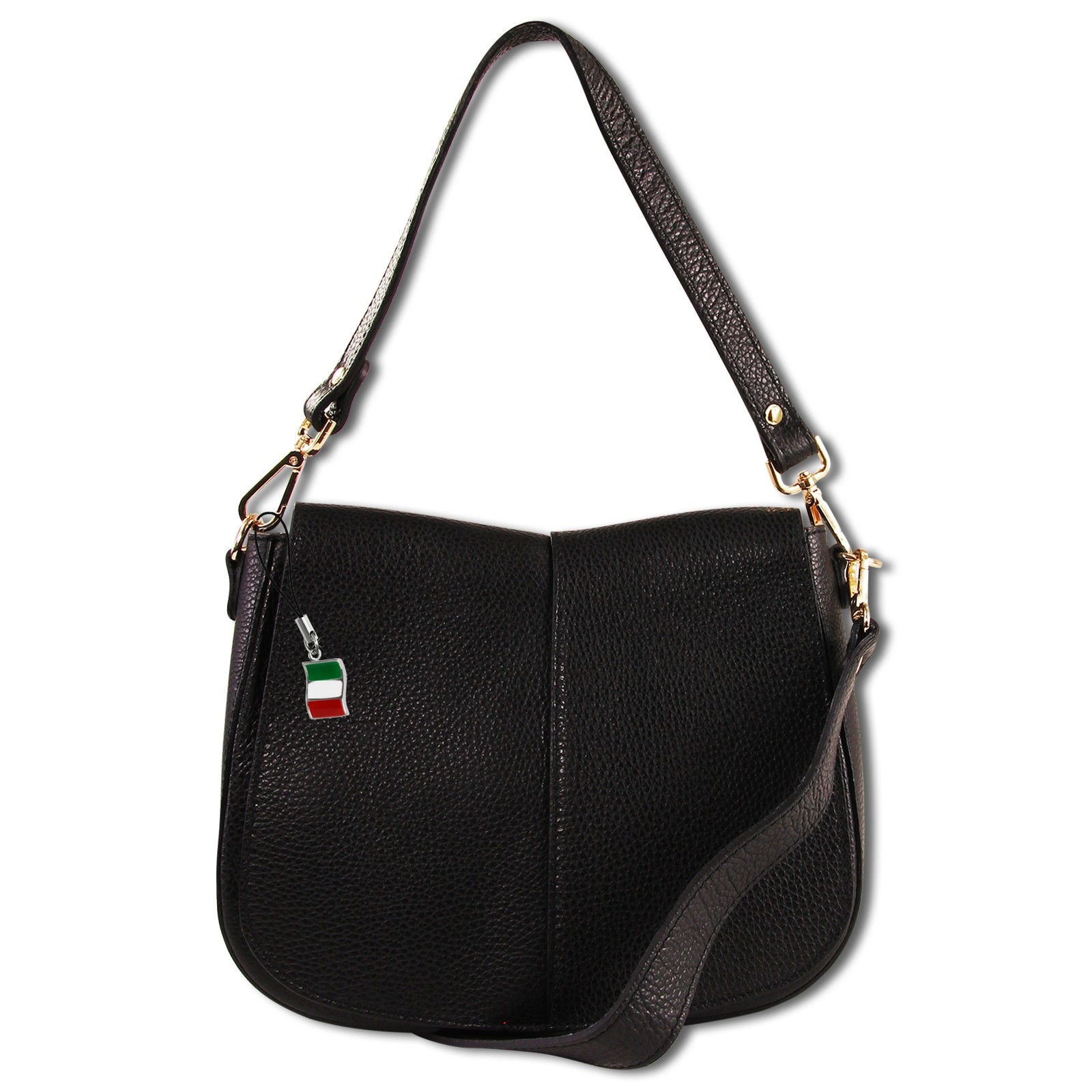 Florence Damen Satteltasche Echtleder schwarz OTM104S