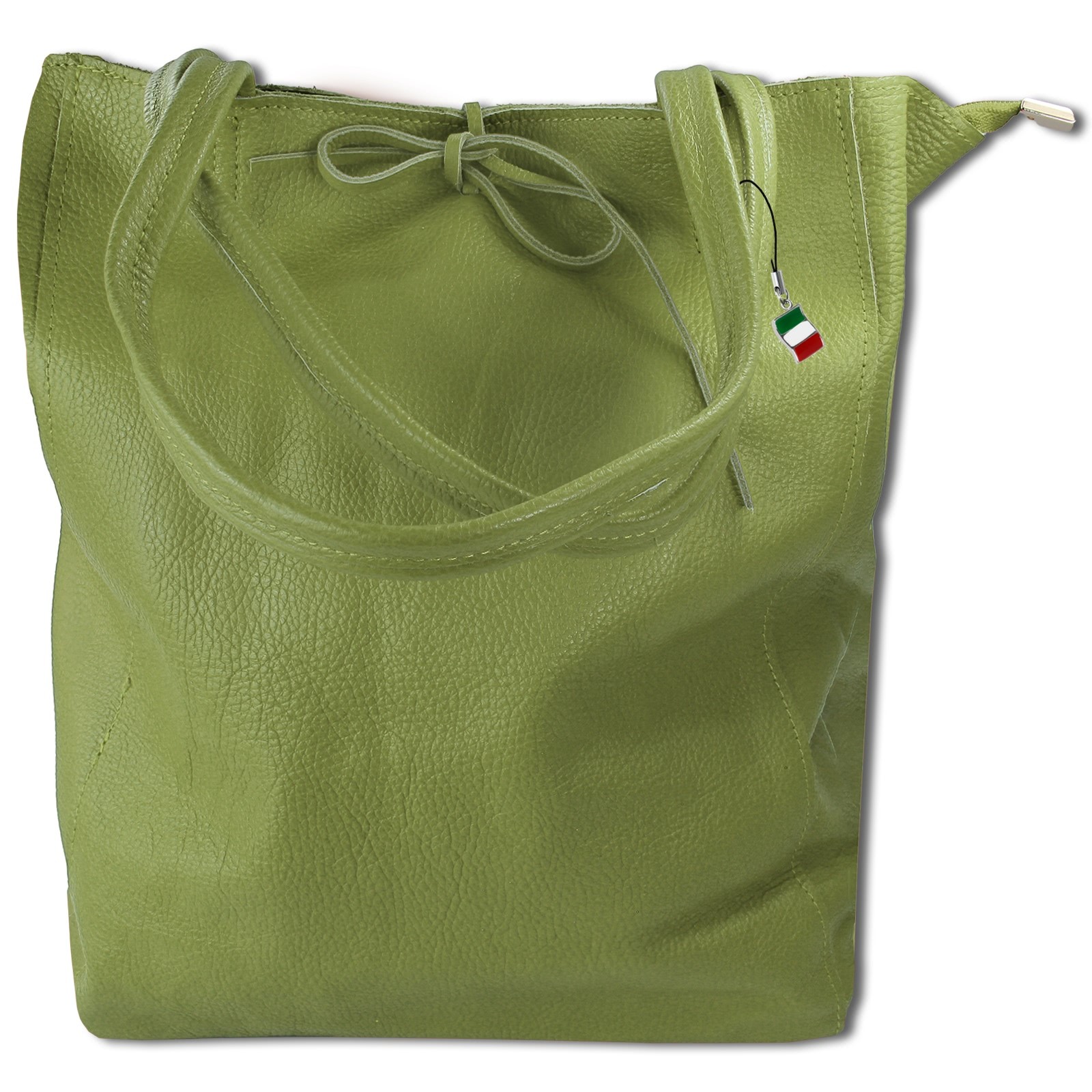Florence ital. Shopper Echtleder Damen Business olivgrün OTM107G