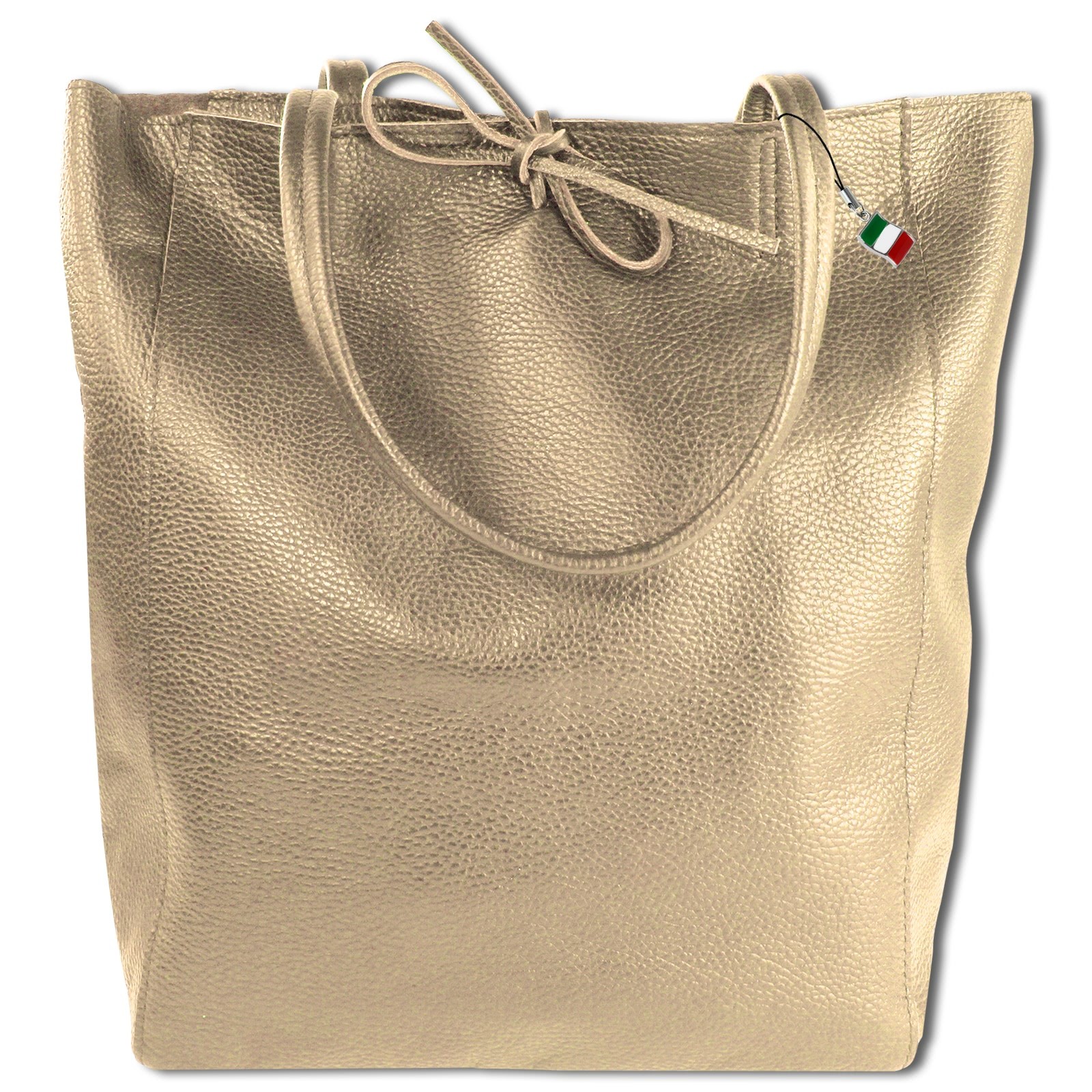 Florence ital. Shopper Echtleder Damen Business taupe OTM107N