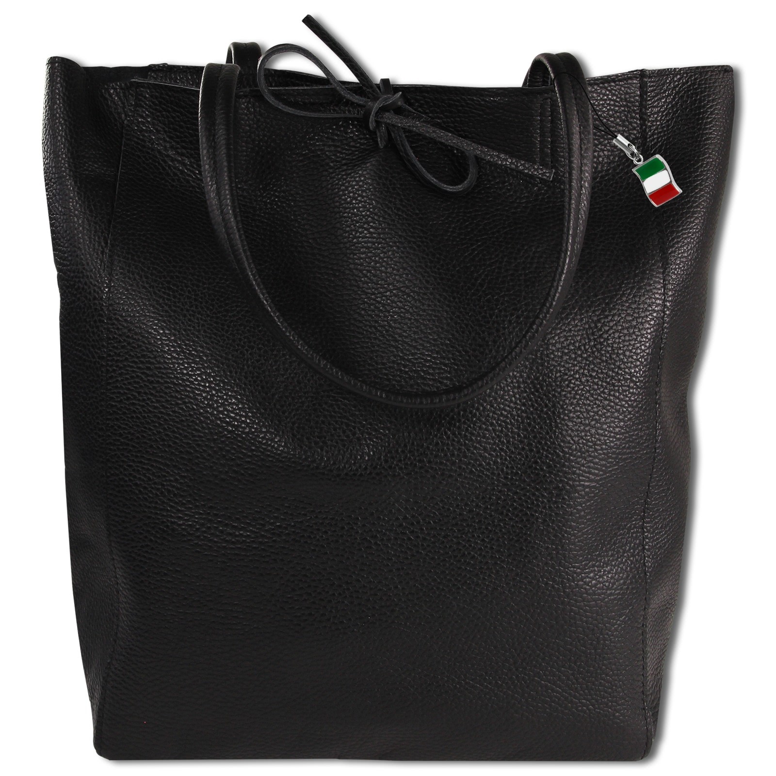 Florence ital. Shopper Echtleder Damen Business schwarz OTM107S