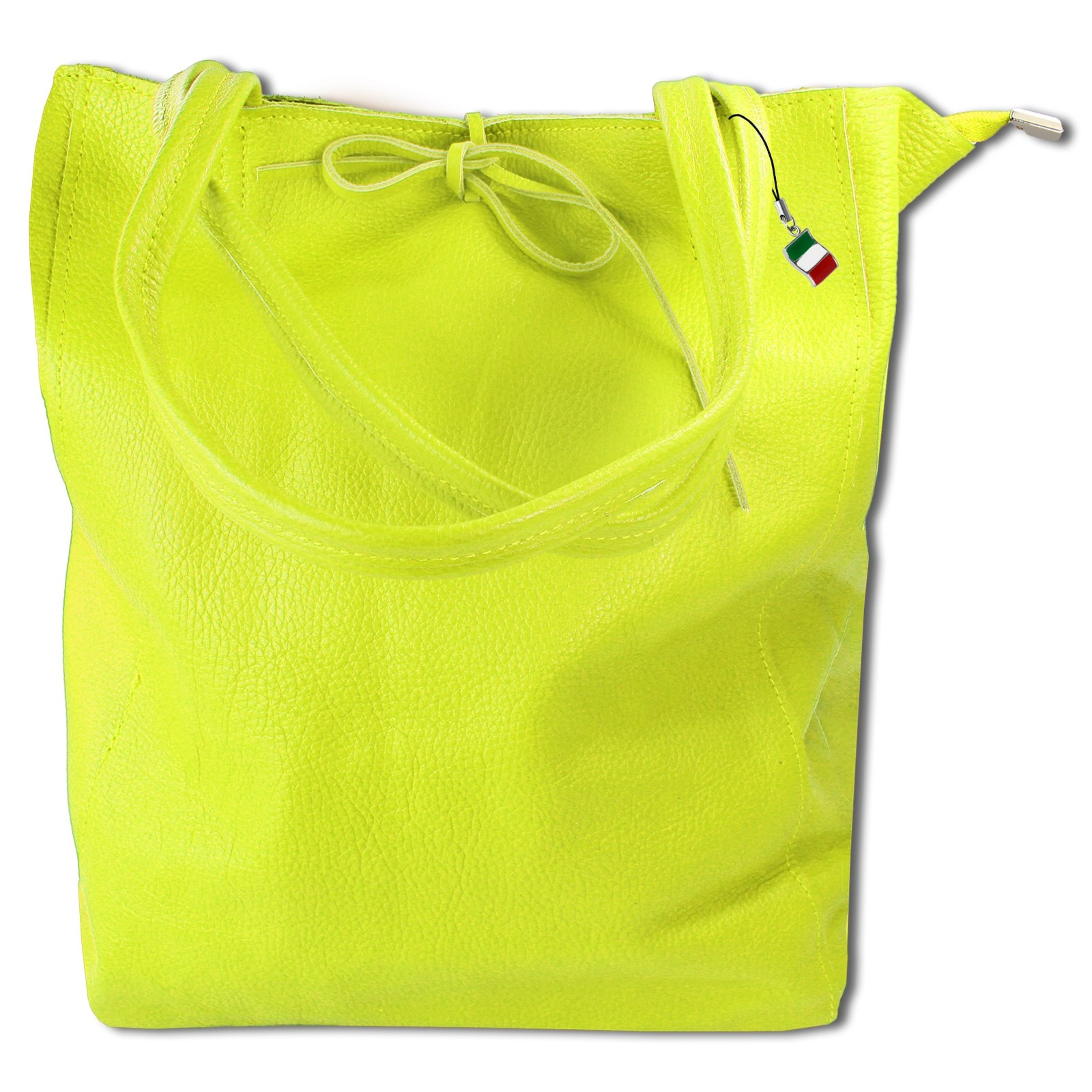 Florence ital. Shopper Echtleder Damen Business gelbgrün OTM107Y