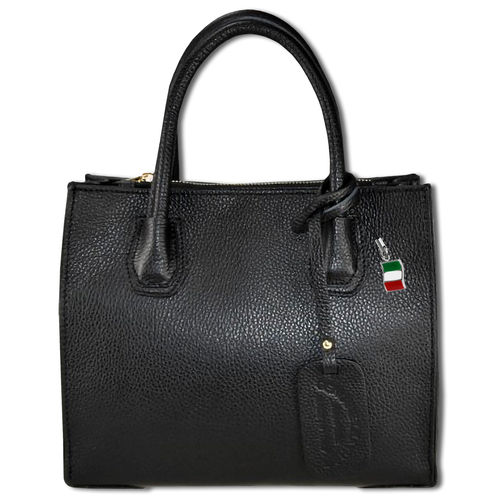 Florence Damen Handtasche, Schultertasche Leder Tasche schwarz OTM110S
