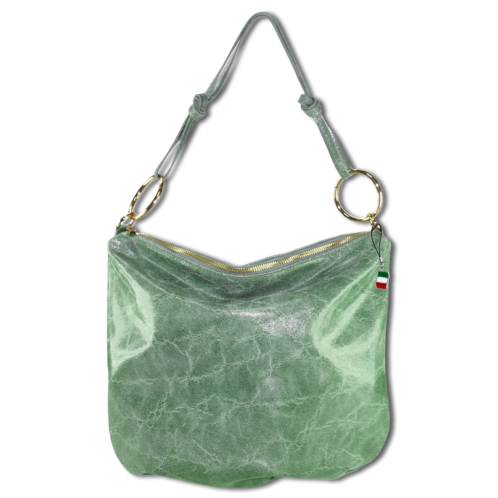 Florence Damen Umhängetasche Leder Tasche hellgrün, mint OTM111G